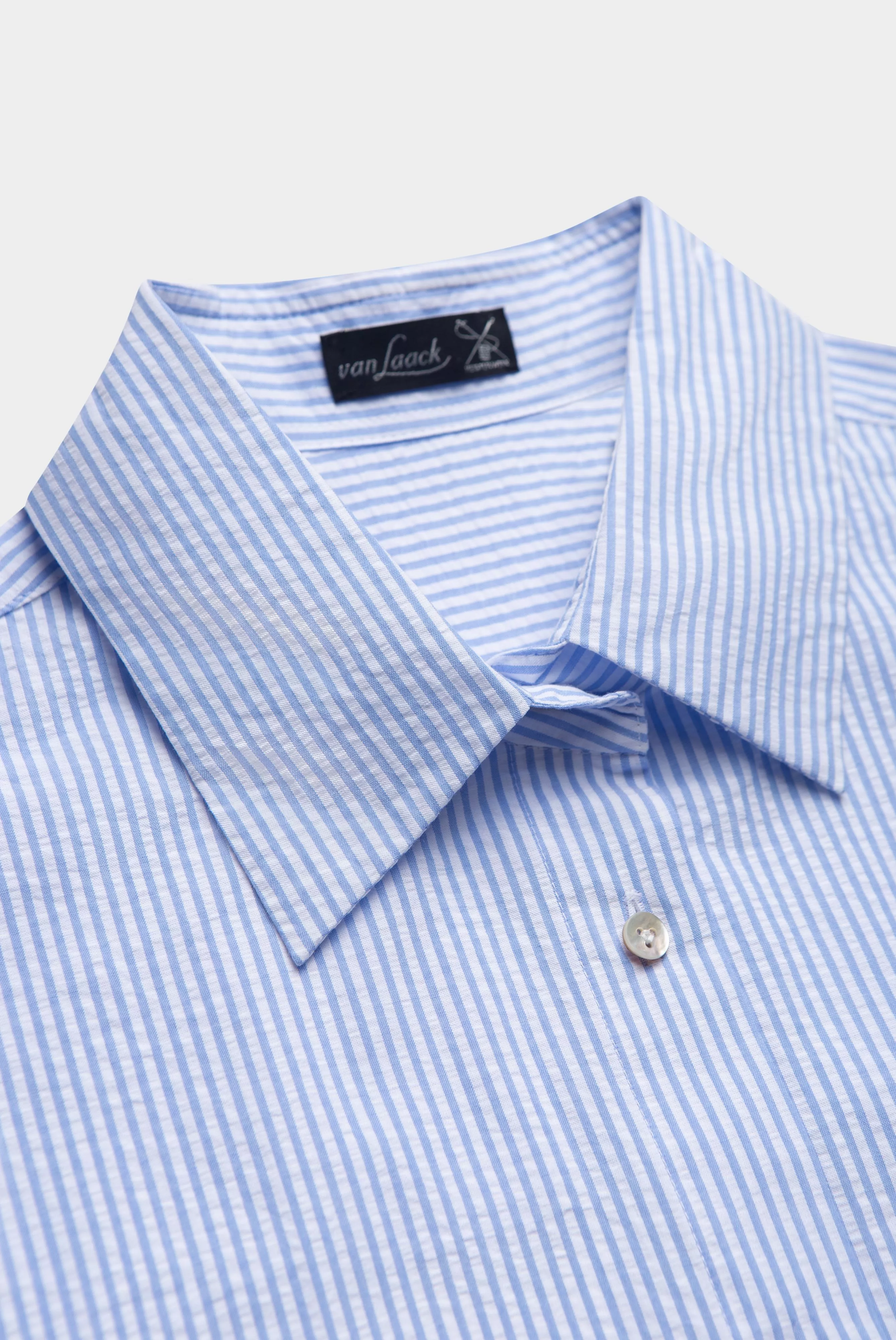 van Laack БЛУЗКА BESNA KN
 цвет голубой ,photo 2