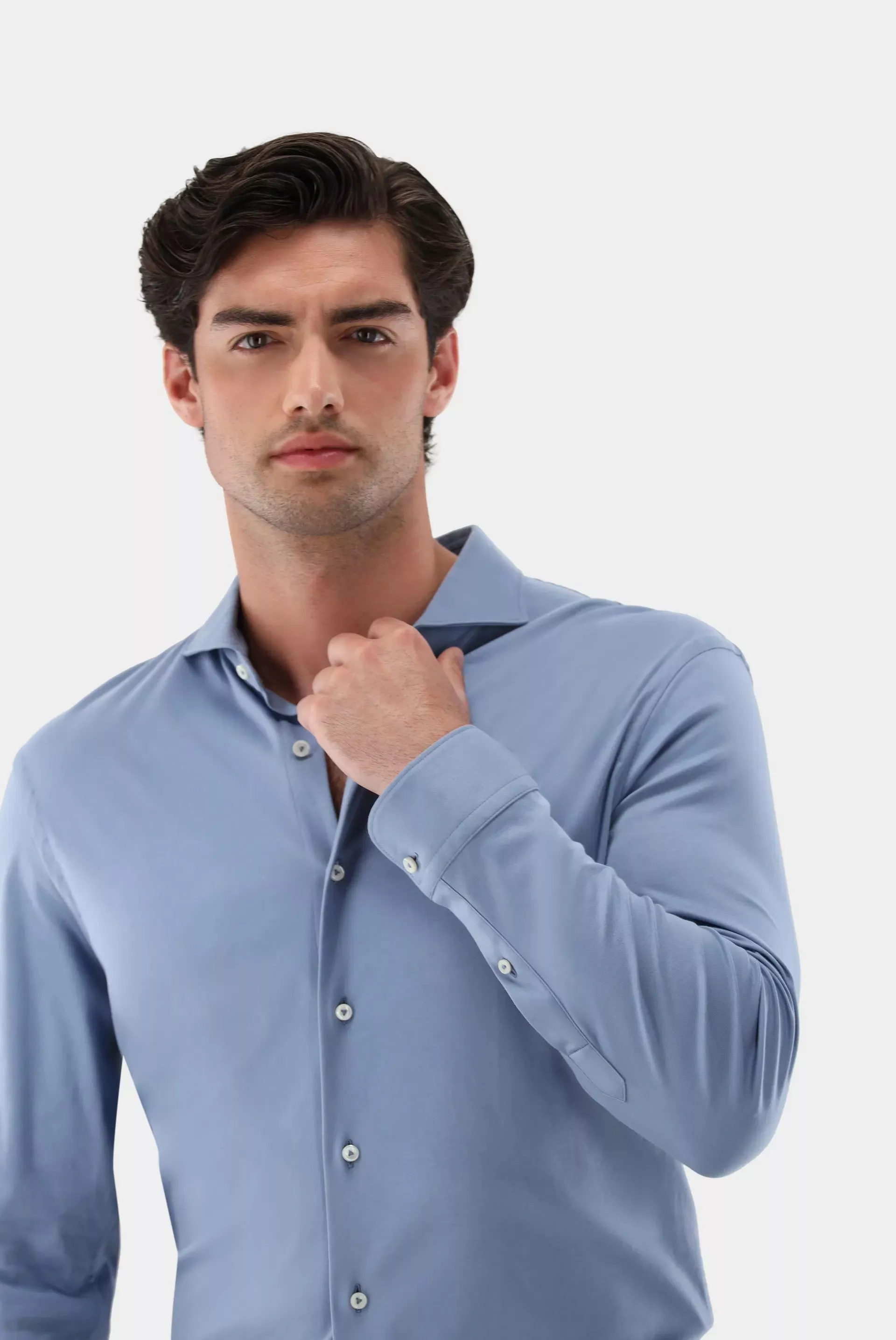 van Laack РУБАШКА PER L
 цвет серо-голубой ,photo 3