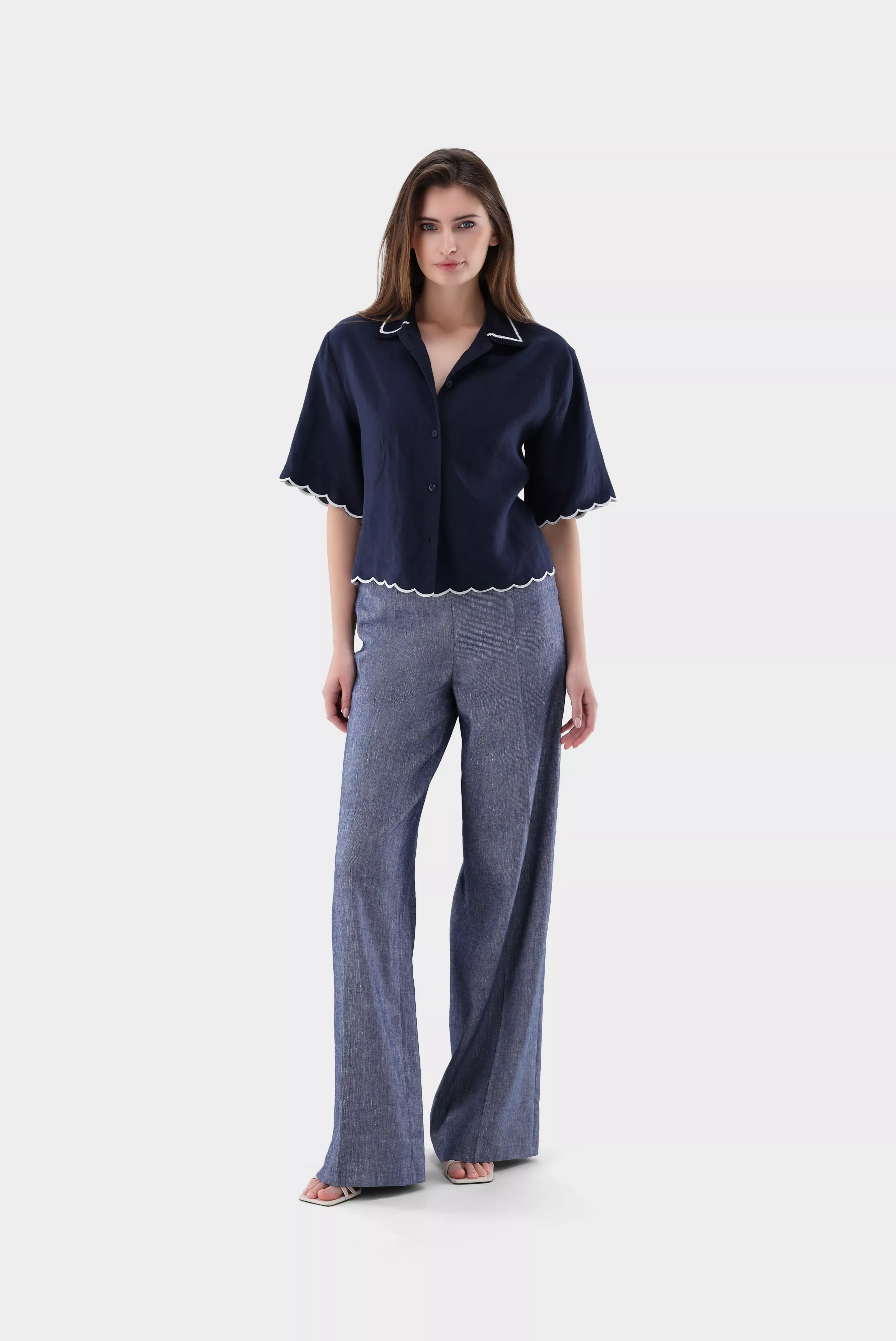 van Laack БЛУЗКА TAISHA CE
 цвет темно-синий ,photo 5