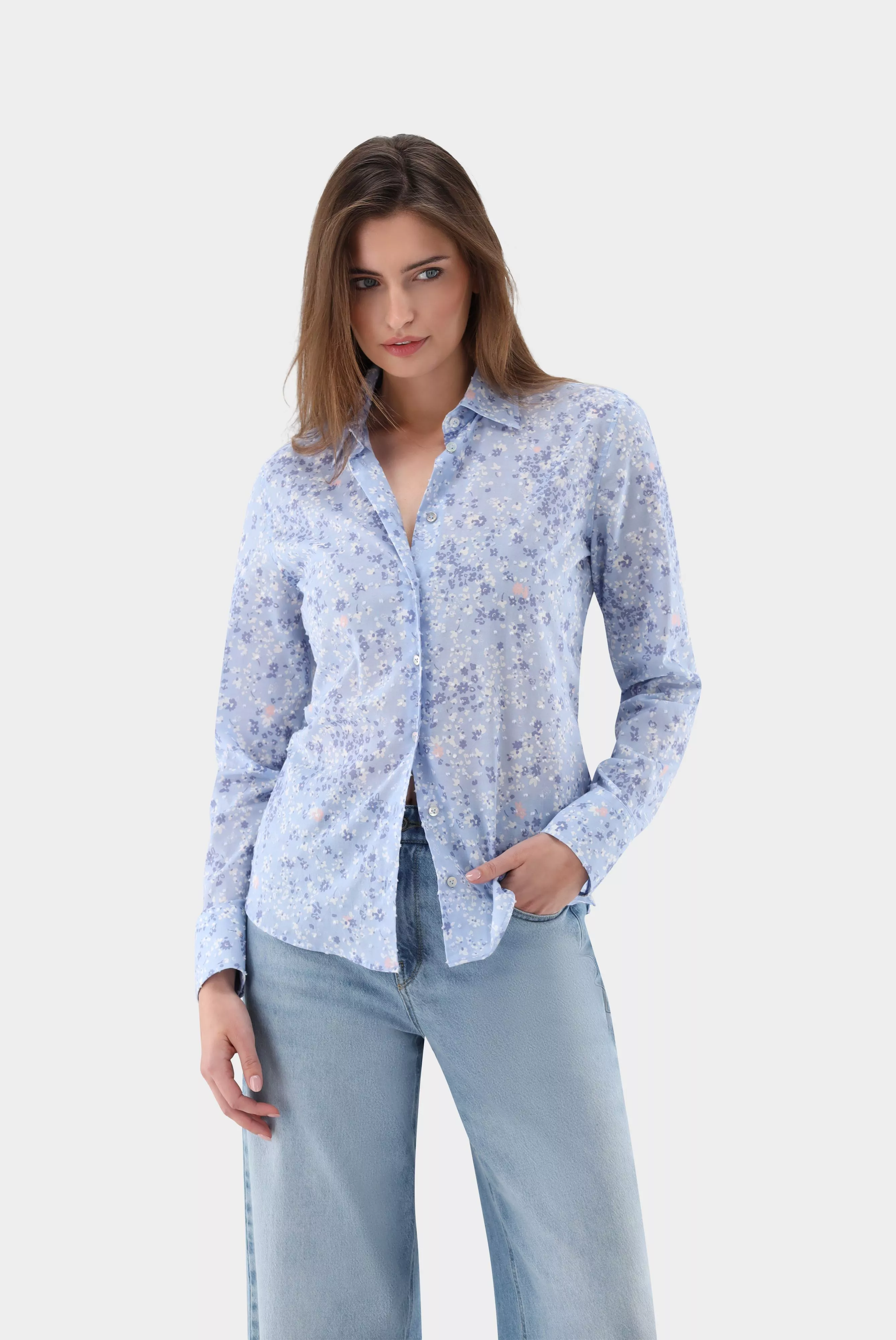 van Laack БЛУЗКА CELLYA KN
 цвет голубой ,photo 1