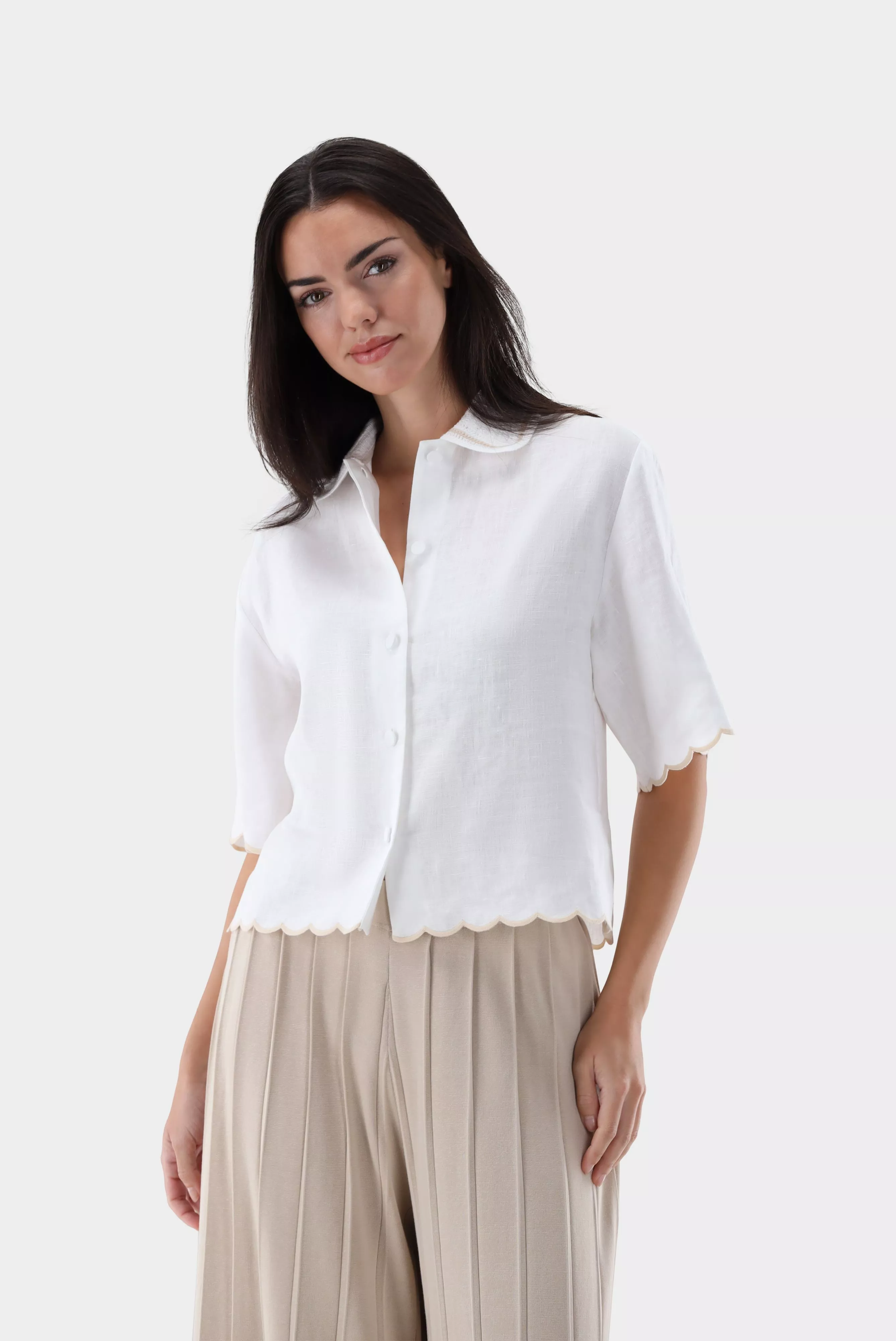 van Laack БЛУЗКА TAISHA CE
 цвет бежевый ,photo 1