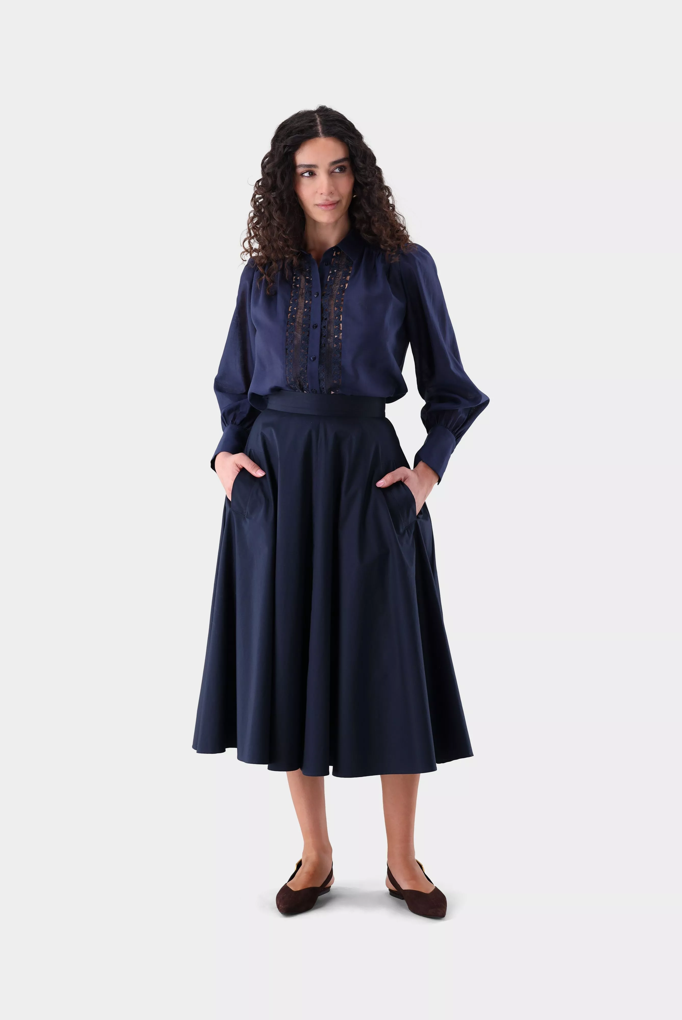 van Laack БЛУЗКА ALWIA PB
 цвет синий ,photo 6