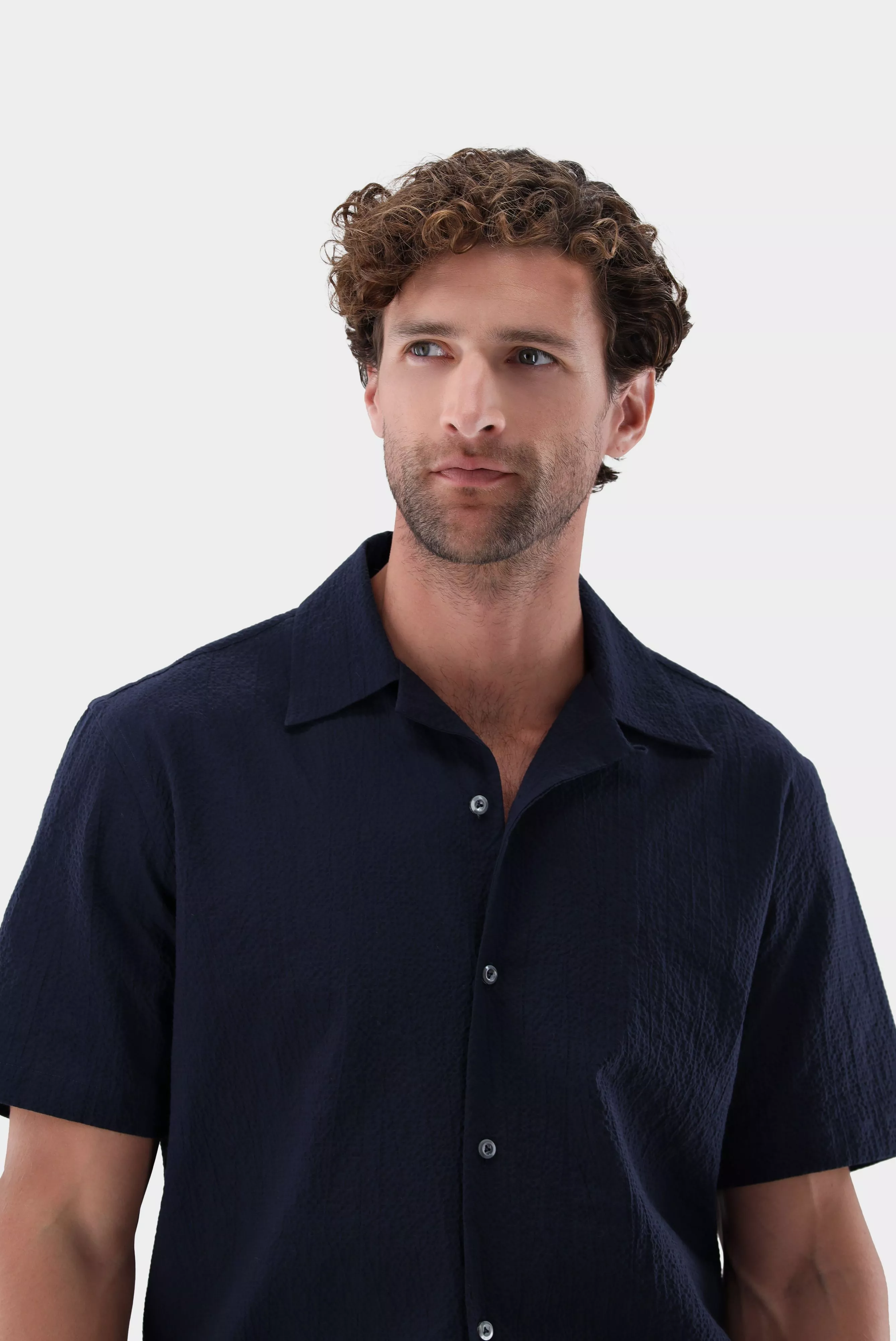 van Laack СОРОЧКА RIDU S
 цвет темно-синий ,photo 2