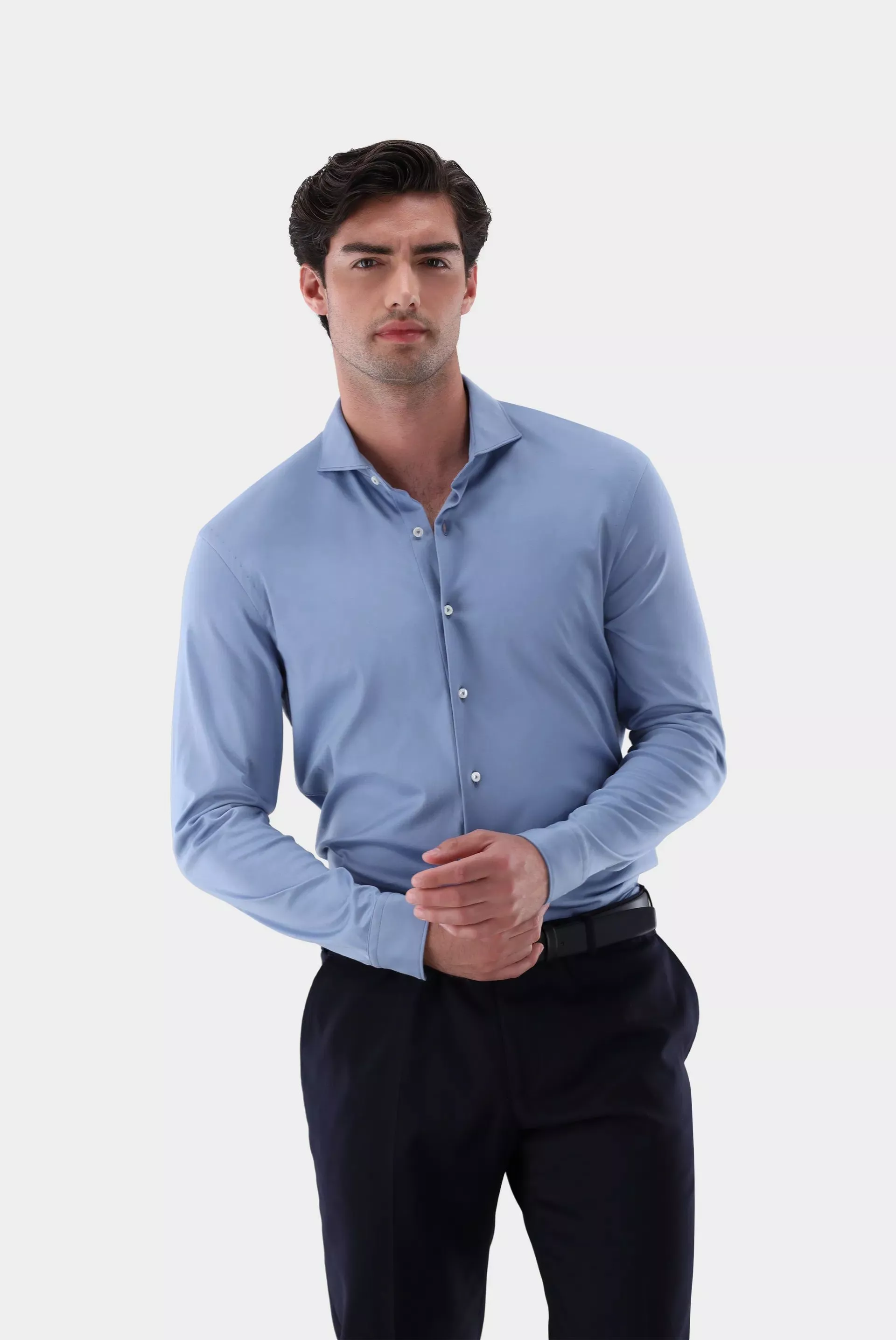 van Laack РУБАШКА PER L
 цвет серо-голубой ,photo 1