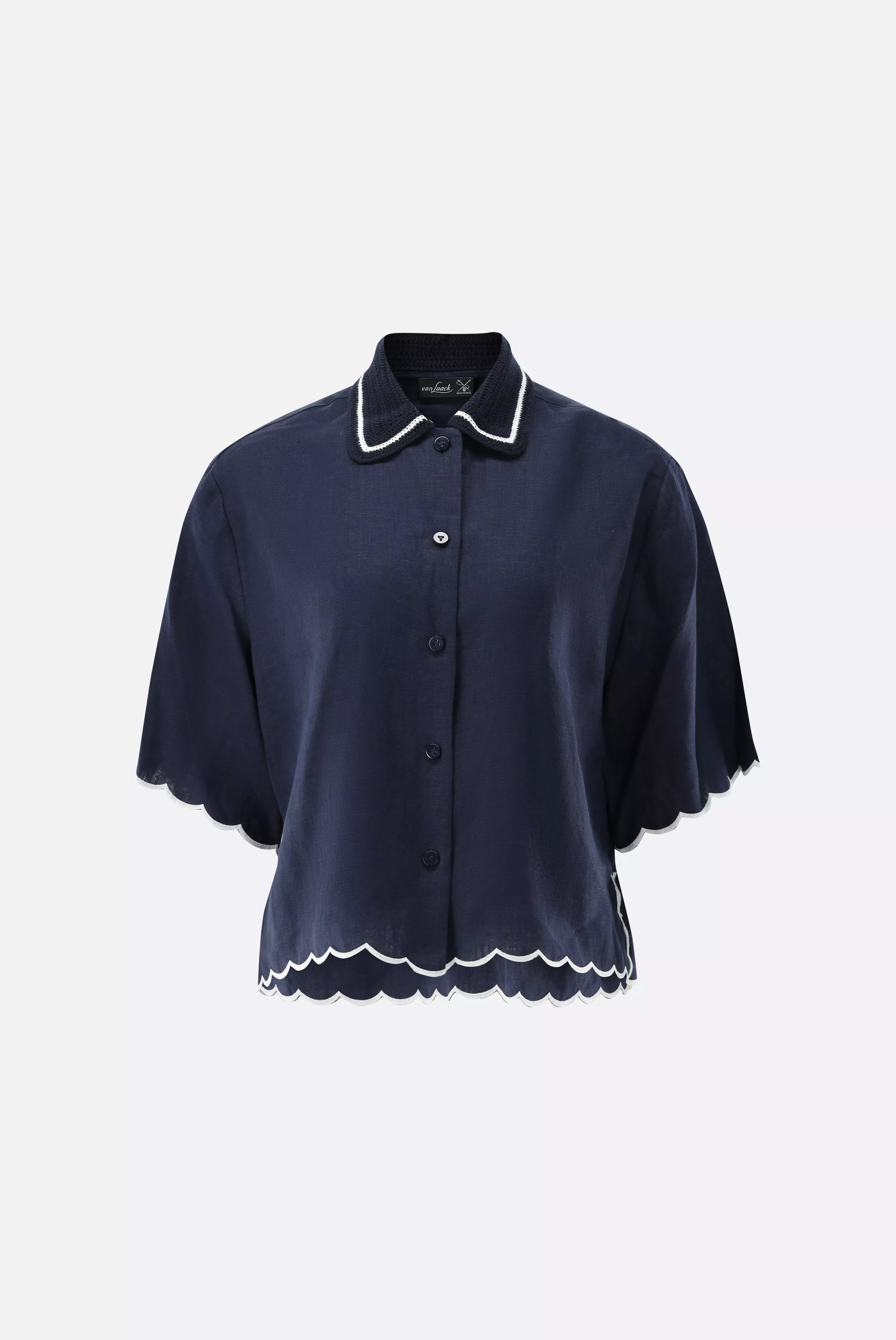 van Laack БЛУЗКА TAISHA CE
 цвет темно-синий ,photo 3