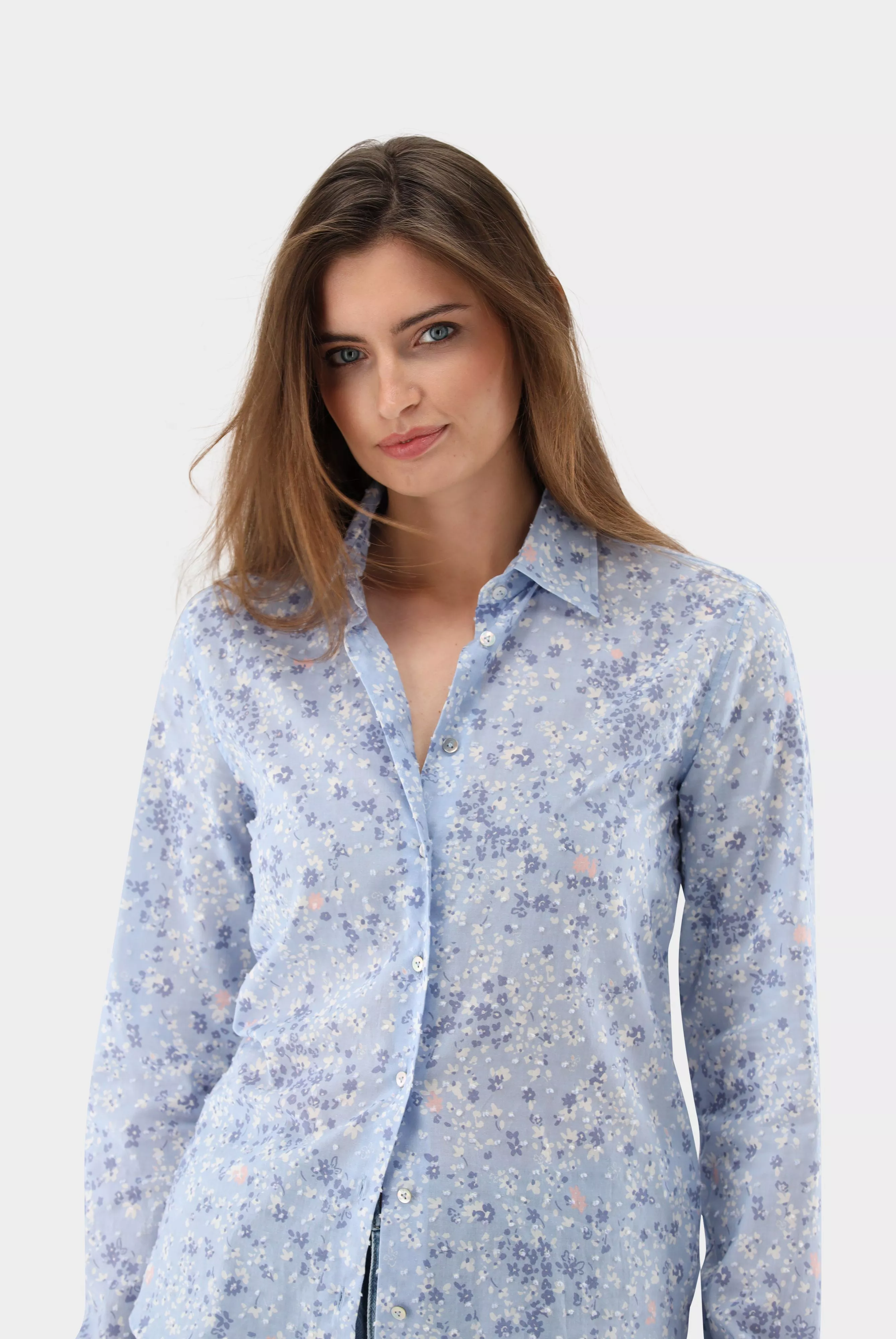 van Laack БЛУЗКА CELLYA KN
 цвет голубой ,photo 2