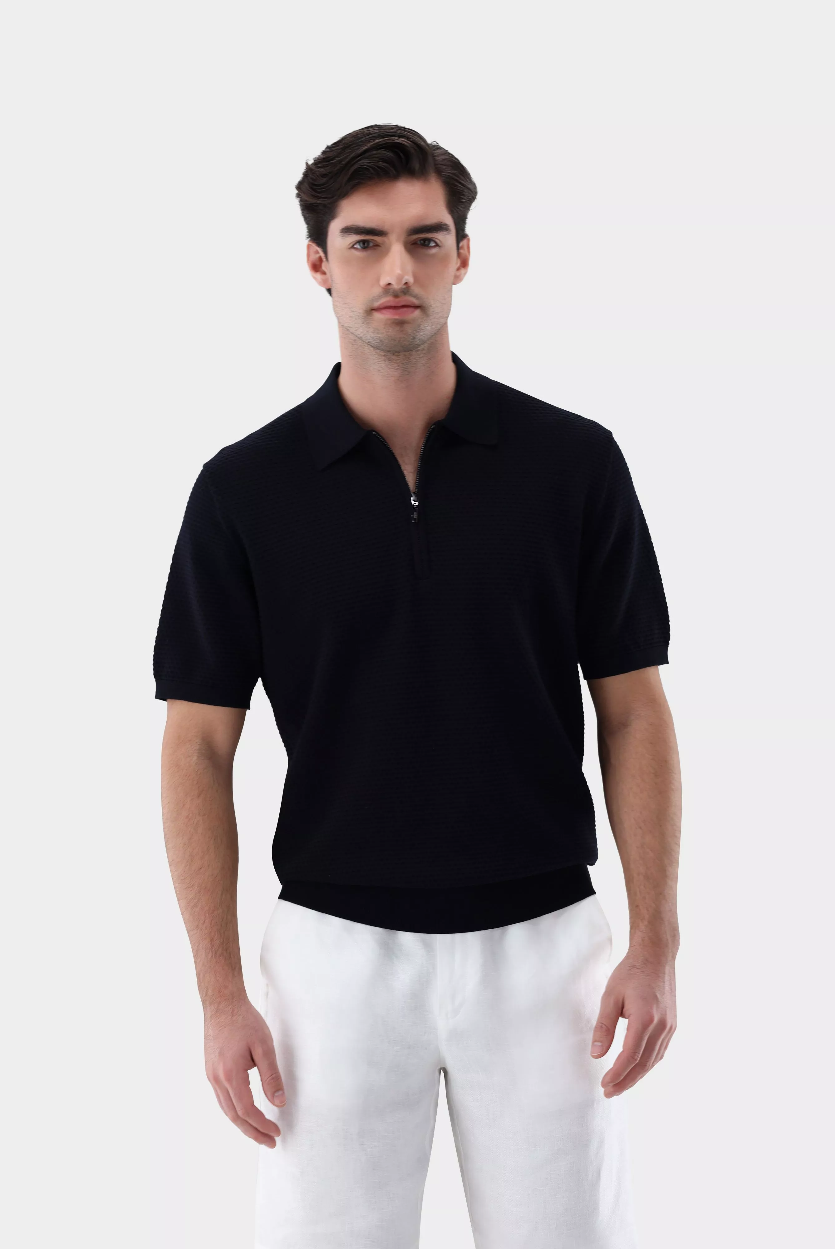 van Laack РУБАШКА-ПОЛО SAIMO SB
 цвет темно-синий ,photo 1