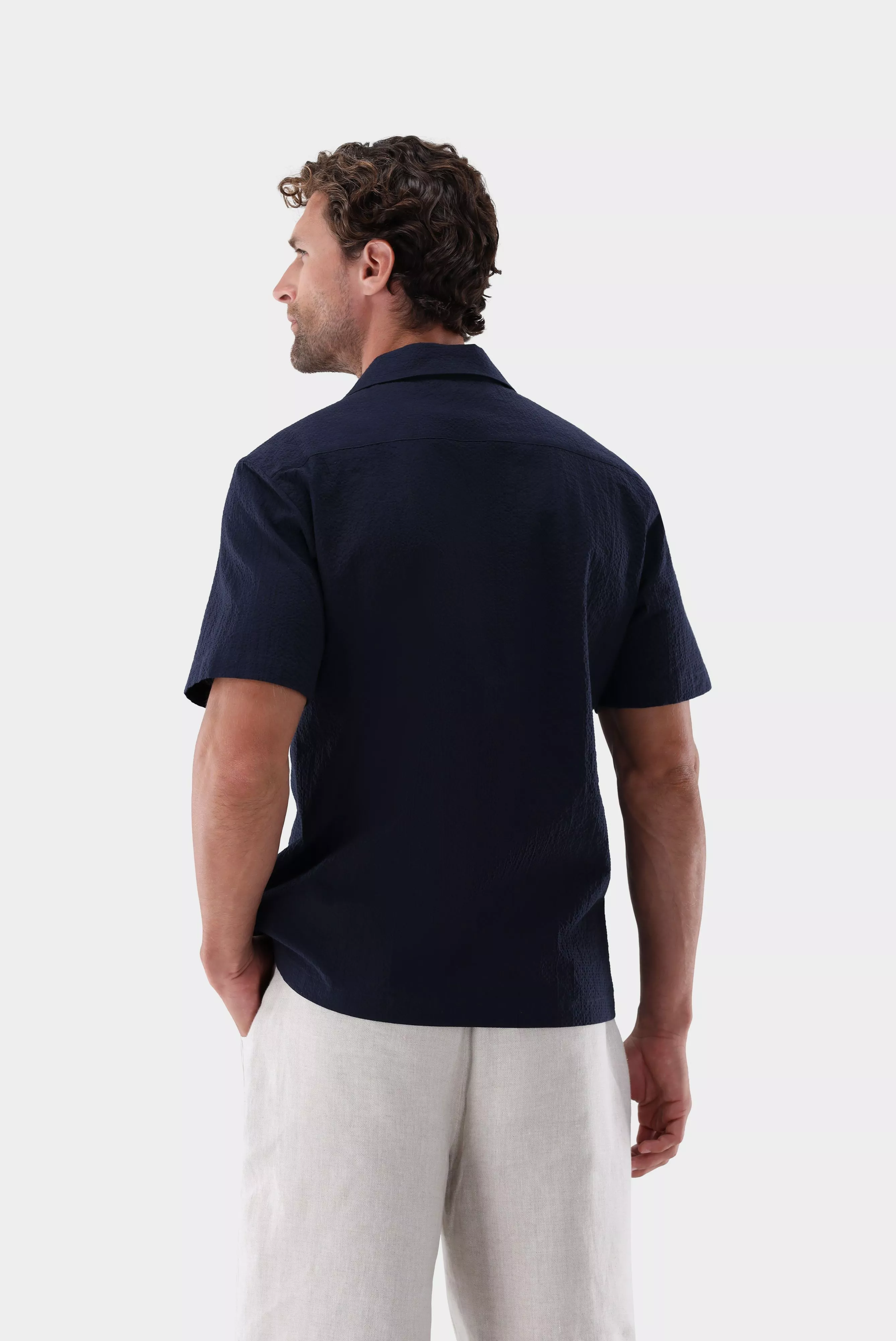 van Laack СОРОЧКА RIDU S
 цвет темно-синий ,photo 6