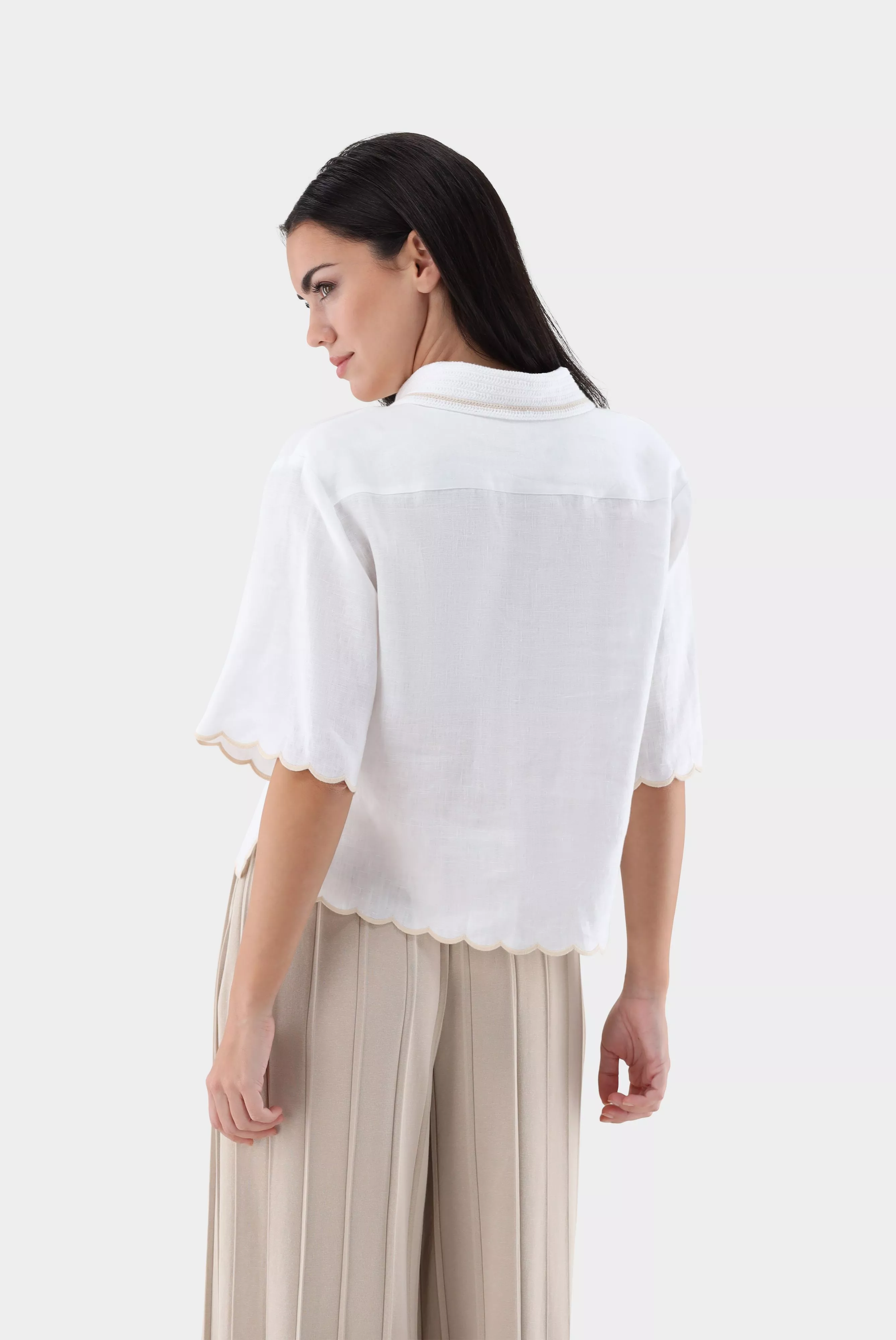 van Laack БЛУЗКА TAISHA CE
 цвет бежевый ,photo 6