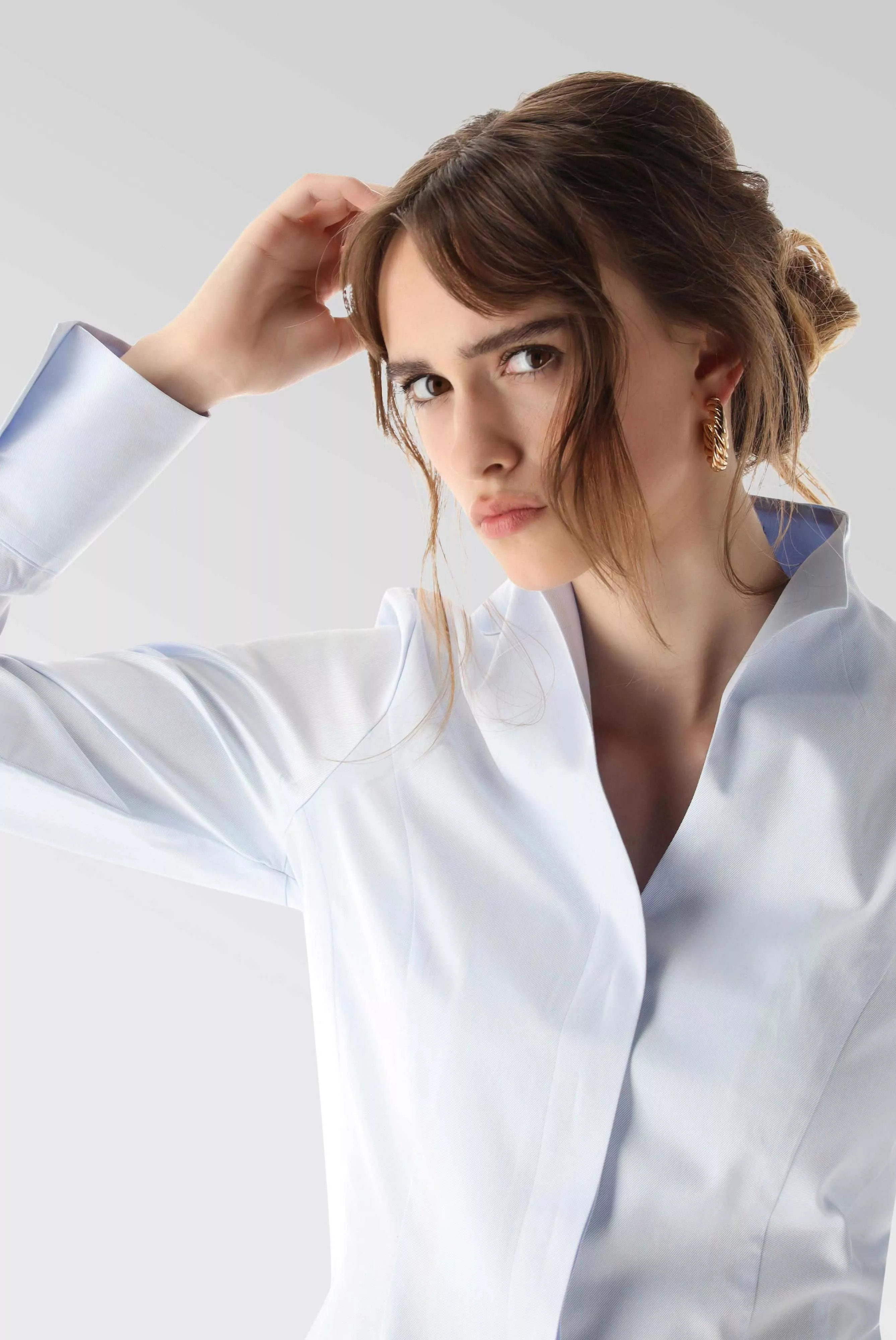 van Laack БЛУЗКА ALICE
 цвет голубой ,photo 2