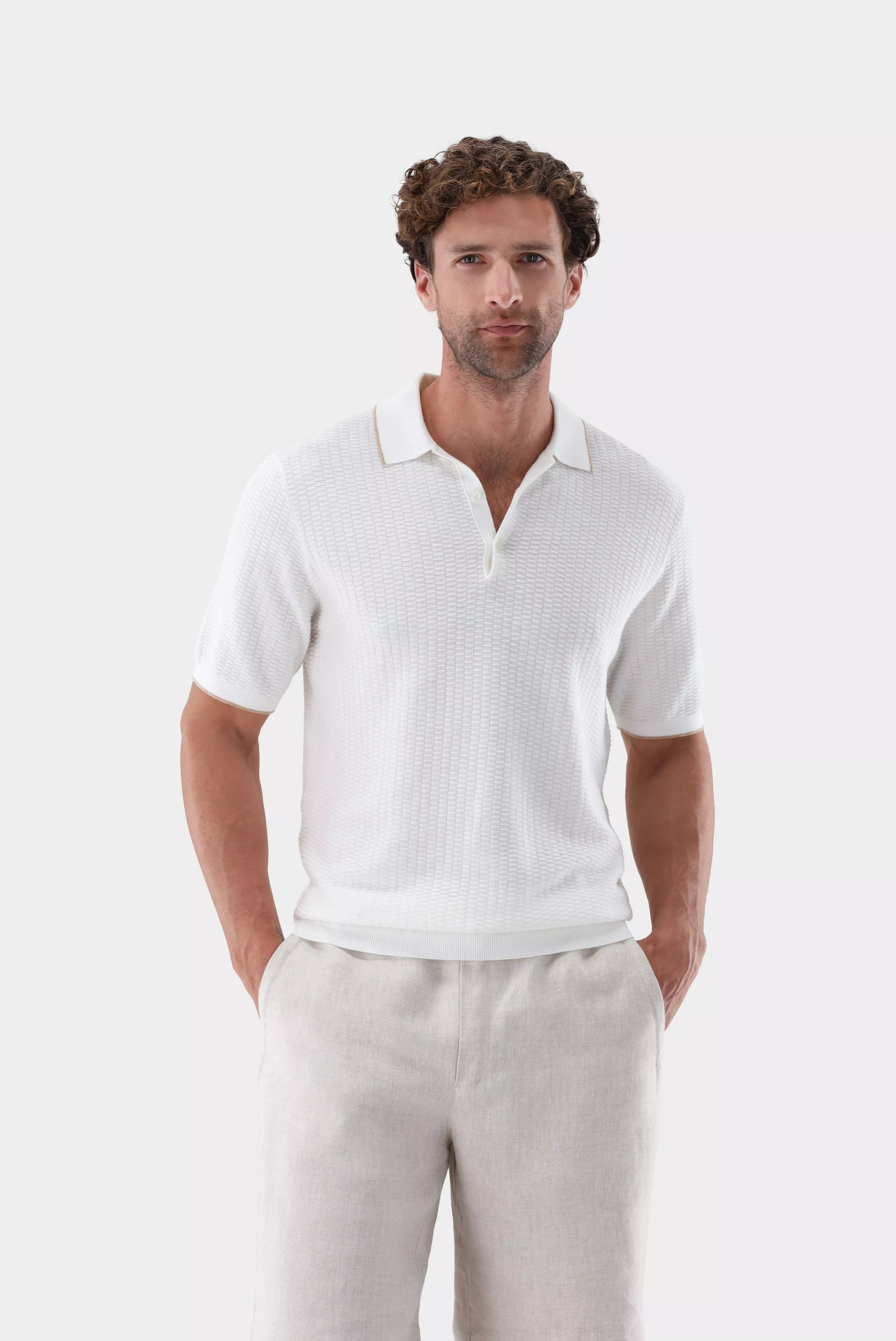 van Laack ДЖЕМПЕР-ПОЛО SANDRO SBF
 цвет бежевый ,photo 1