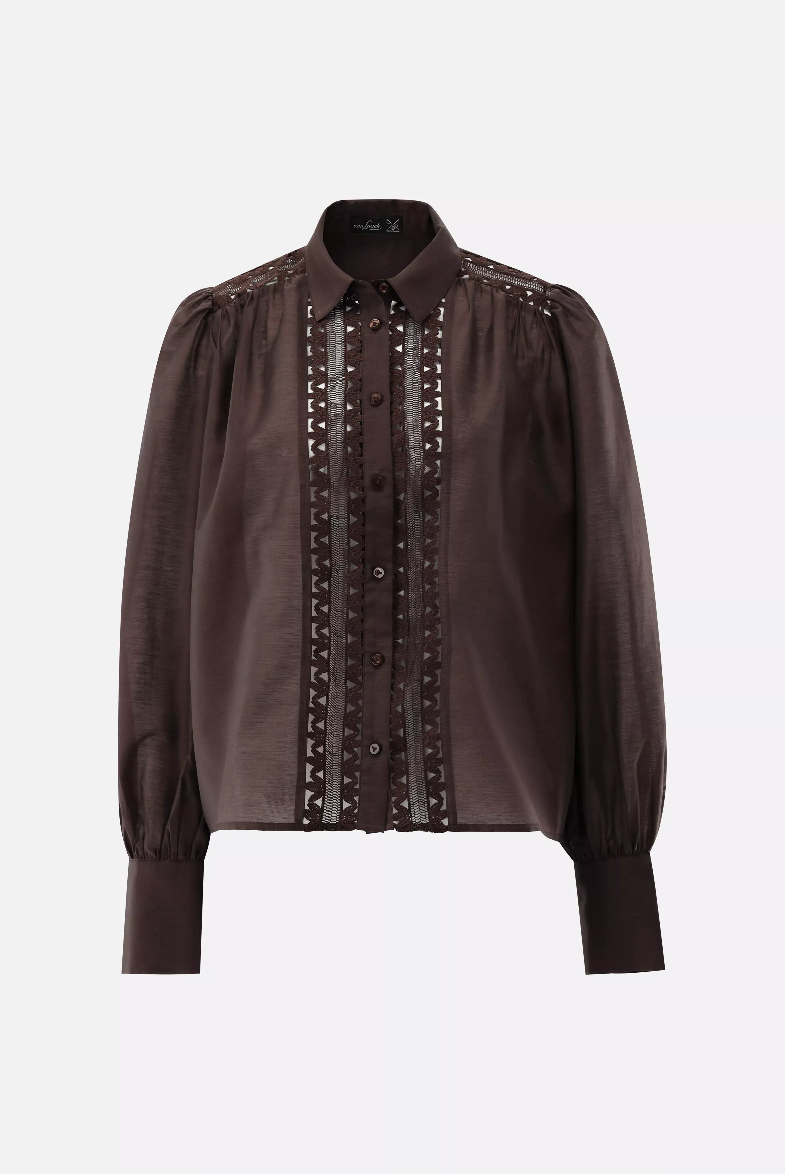 van Laack БЛУЗКА ALWIA PB
 цвет коричневый ,photo 3