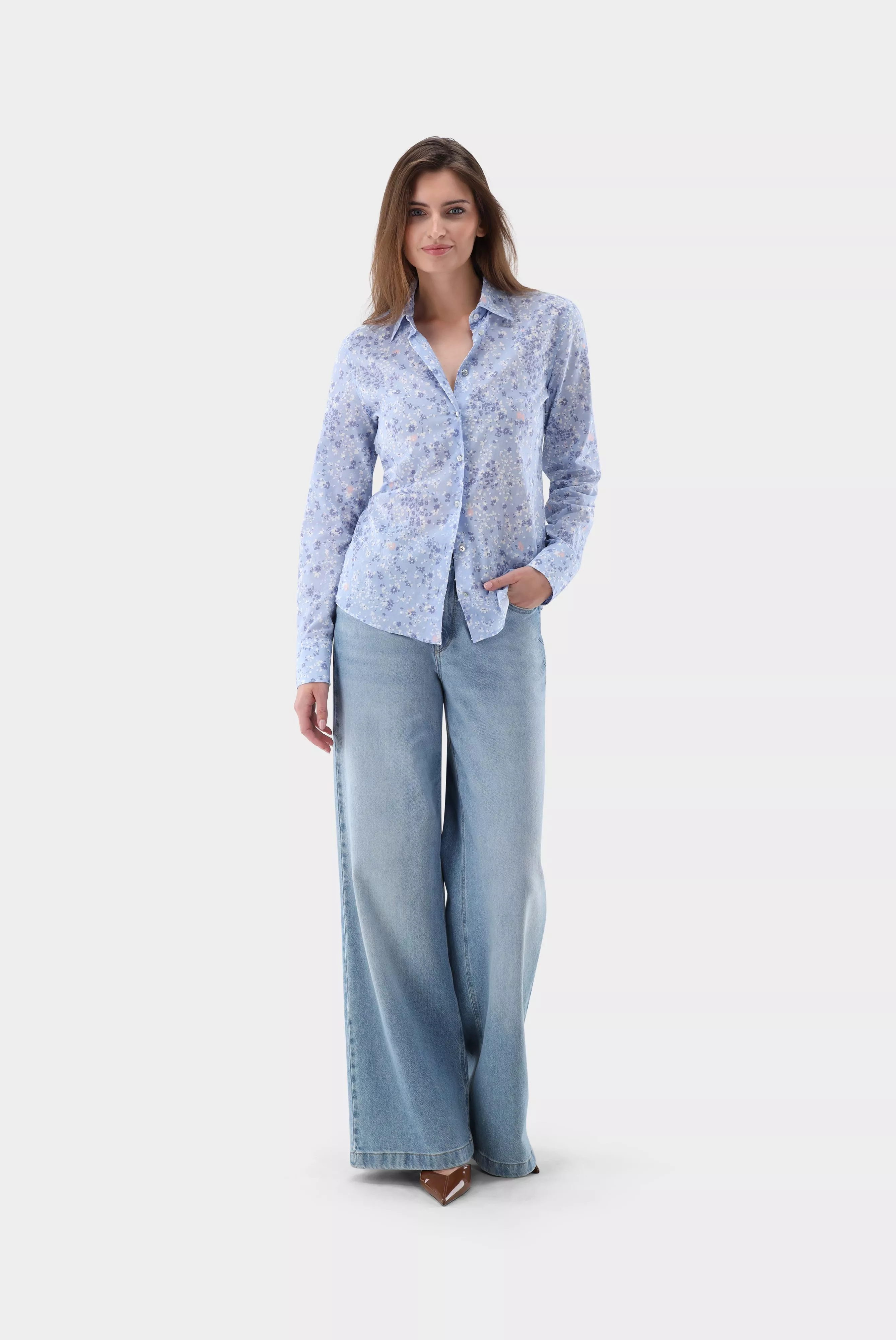 van Laack БЛУЗКА CELLYA KN
 цвет голубой ,photo 5