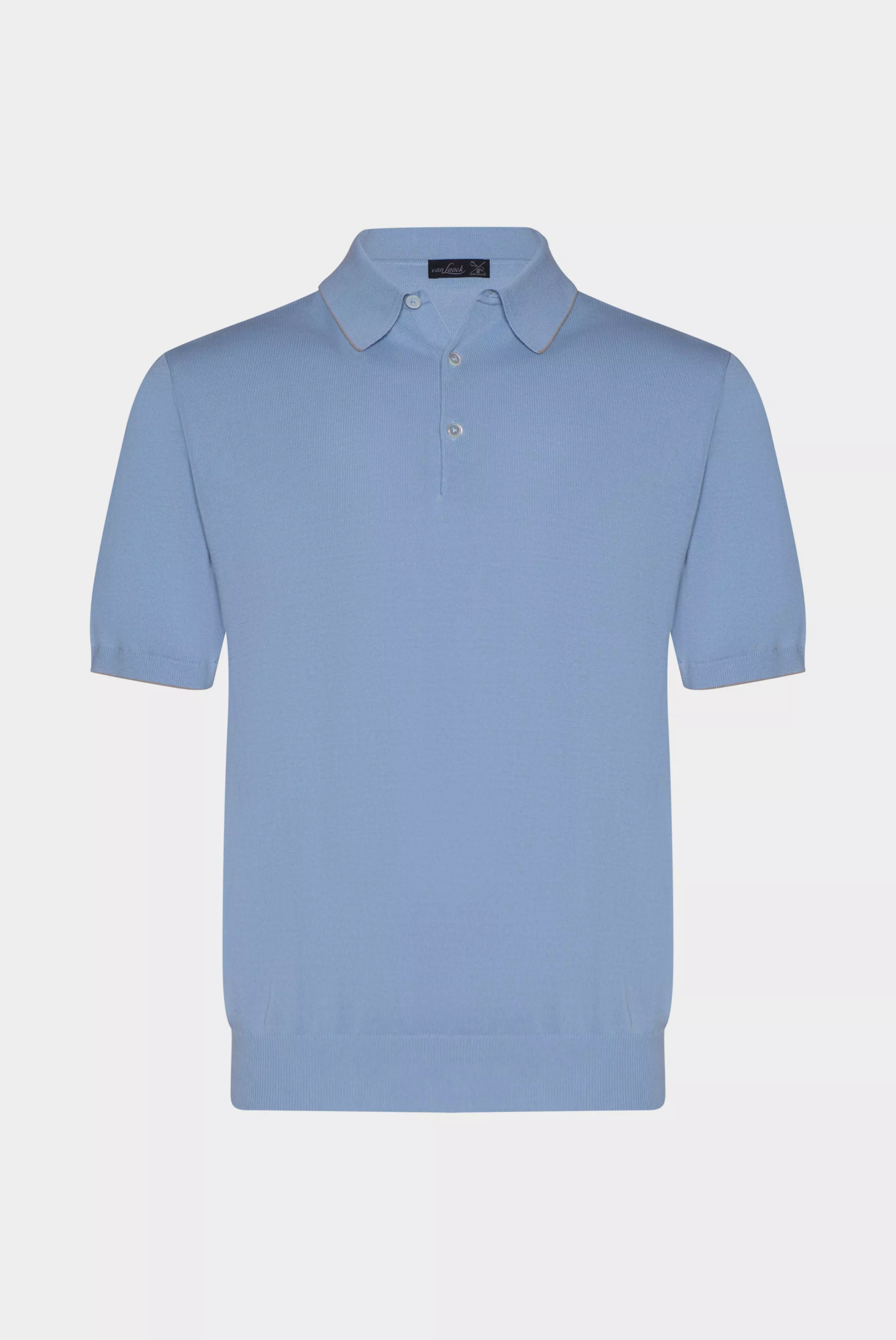 van Laack РУБАШКА-ПОЛО SANDRO SBF
 цвет голубой ,photo 1