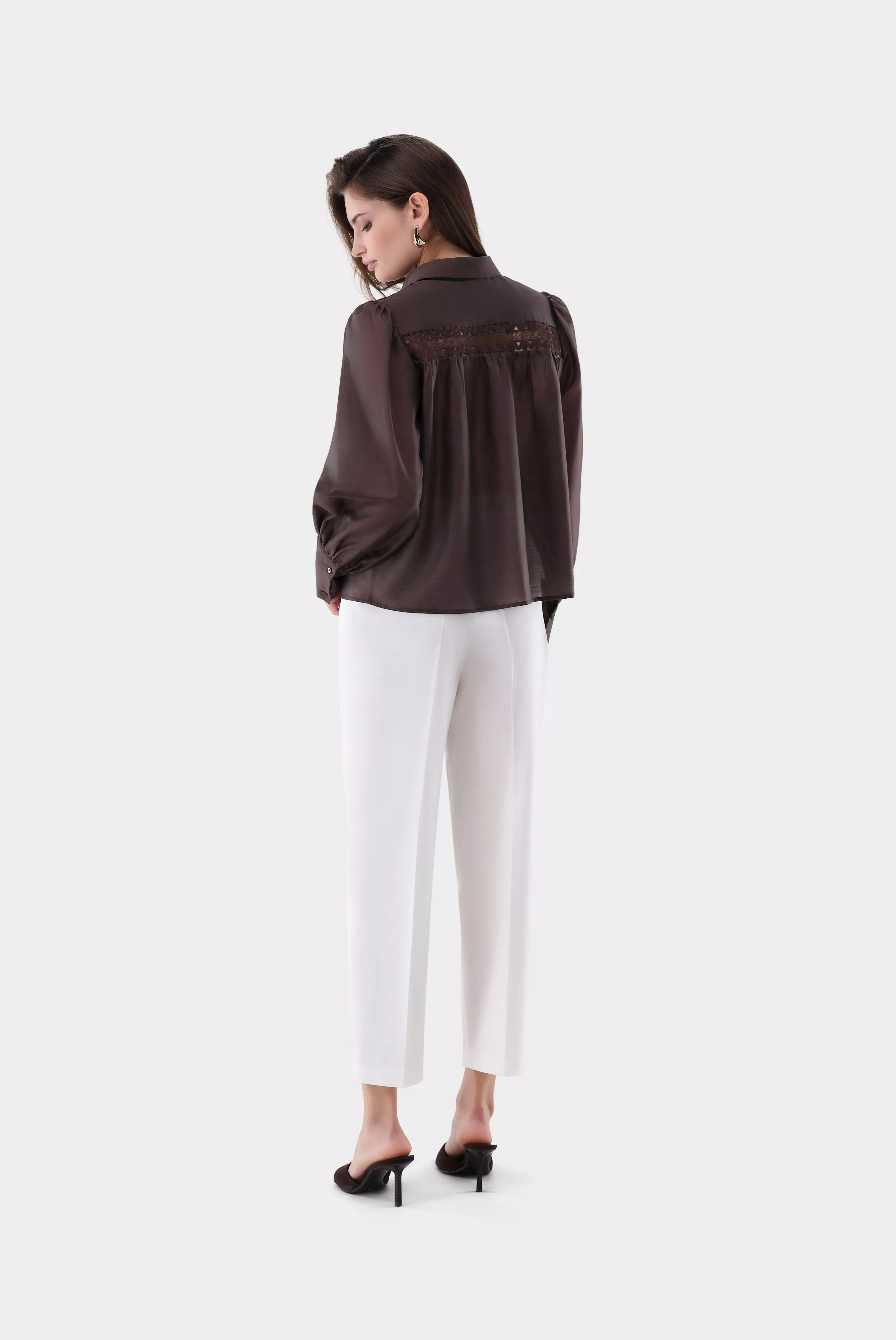 van Laack БЛУЗКА ALWIA PB
 цвет коричневый ,photo 7