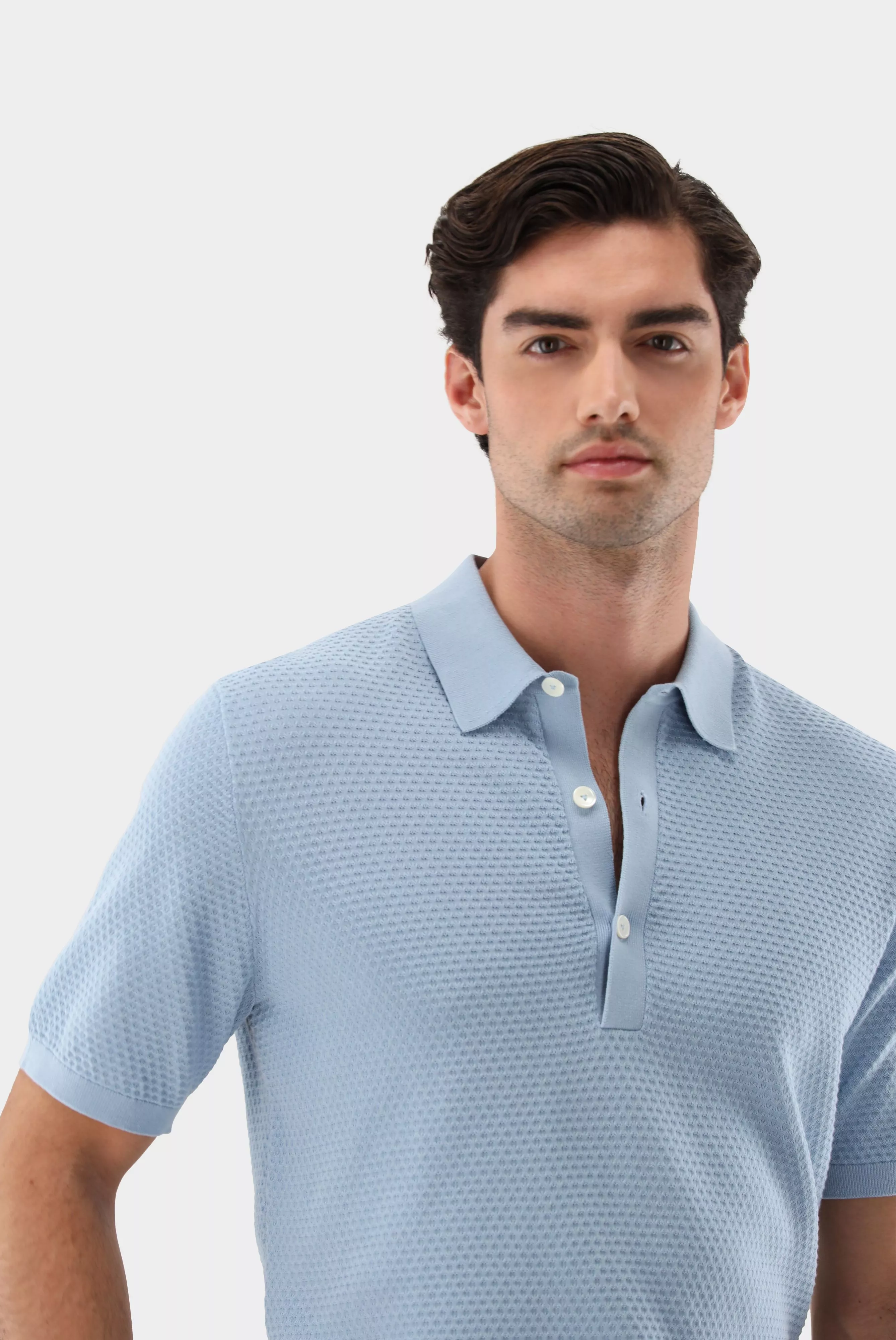 van Laack РУБАШКА-ПОЛО SAMERO SB
 цвет голубой ,photo 2