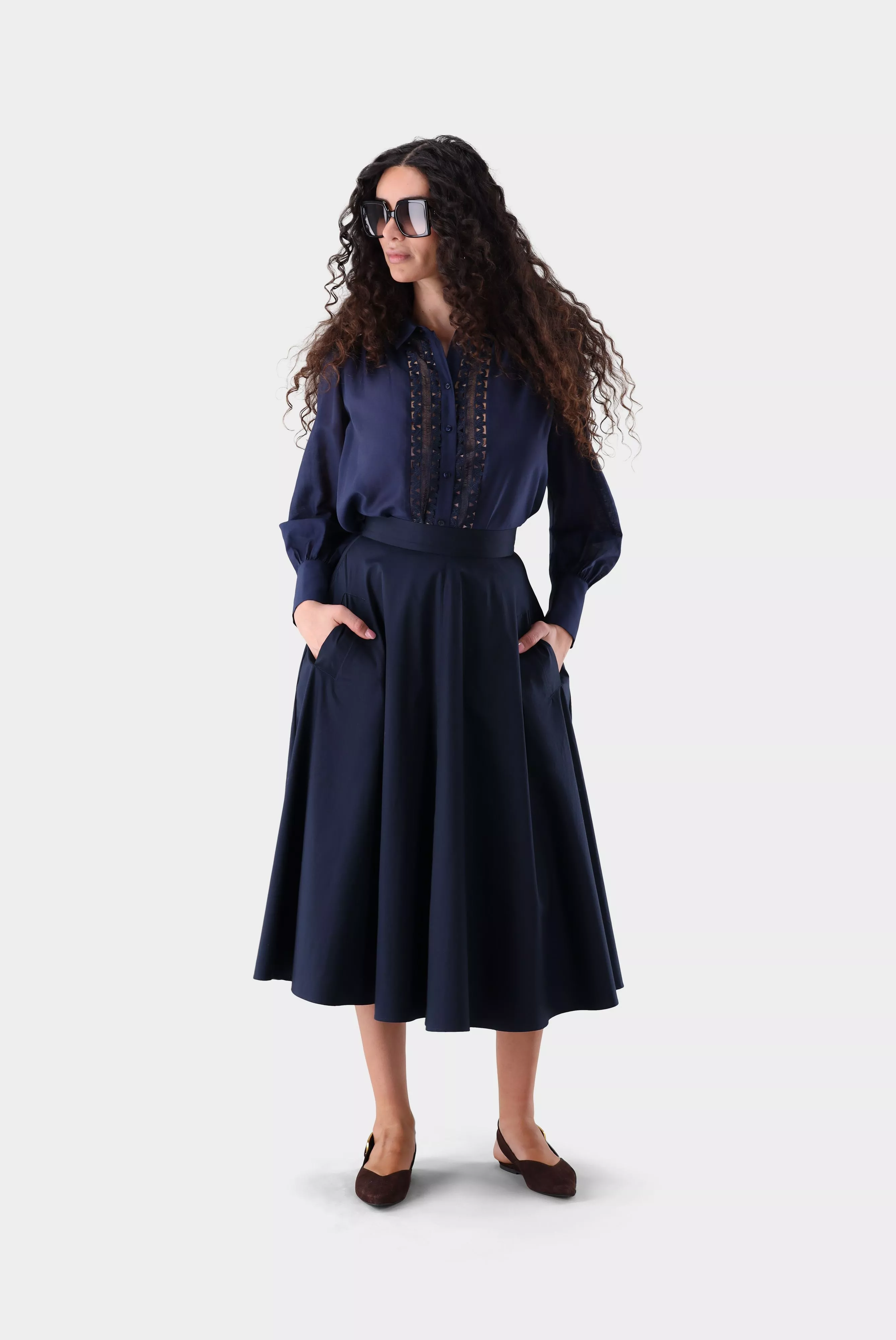 van Laack БЛУЗКА ALWIA PB
 цвет синий ,photo 5