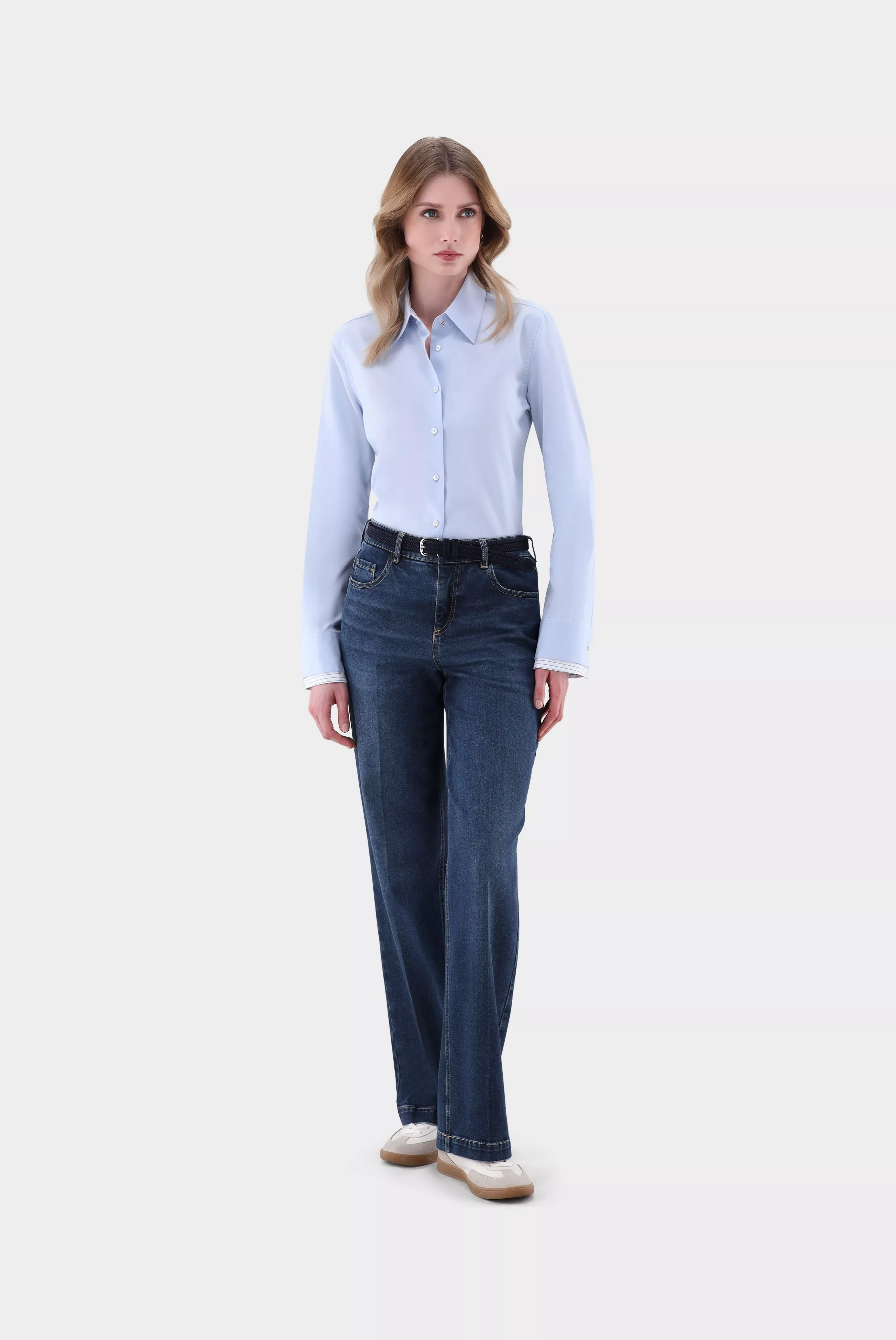 van Laack БЛУЗКА DAHEE FSVKN
 цвет голубой ,photo 5