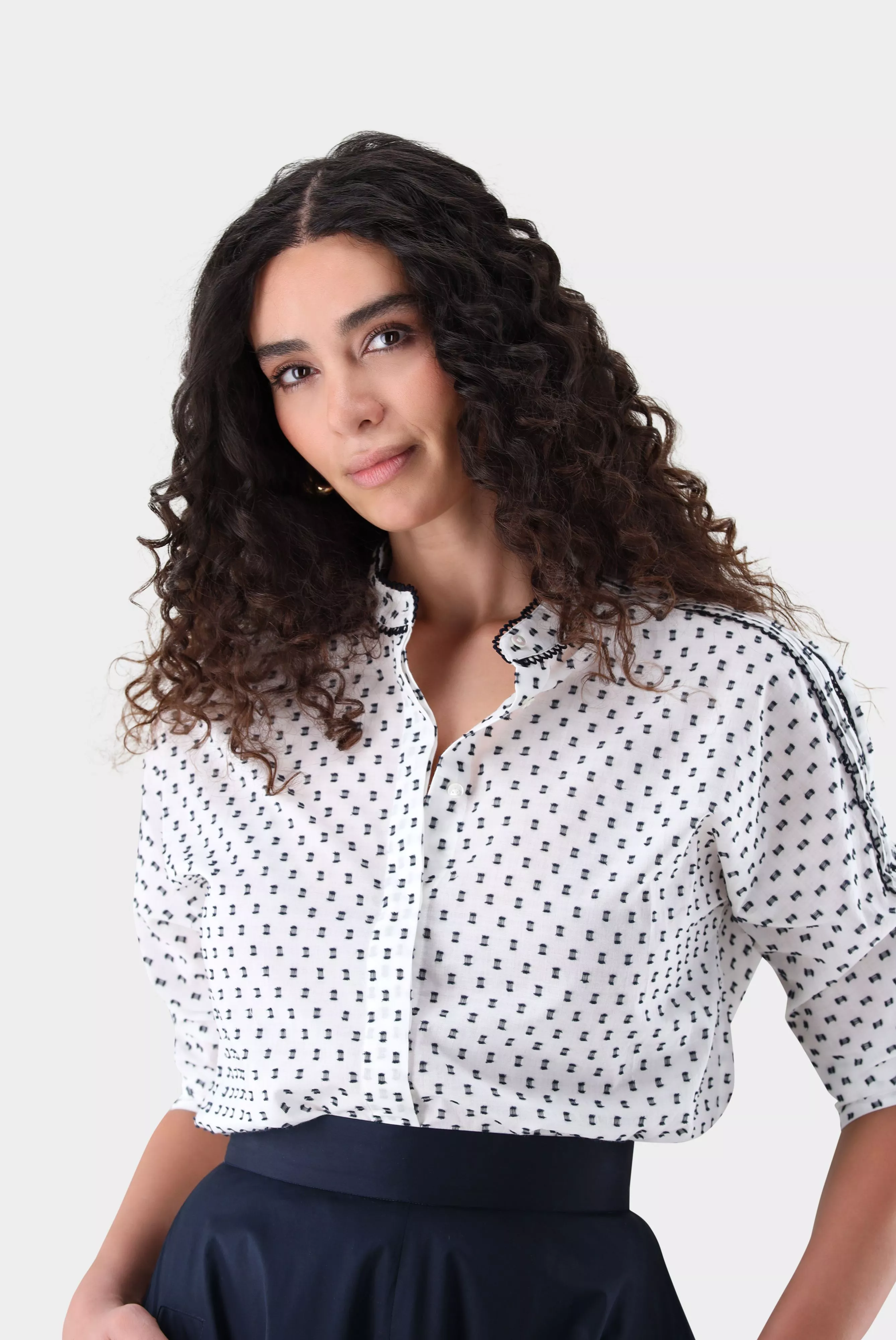 van Laack БЛУЗКА LULES PB
 цвет бежевый ,photo 2