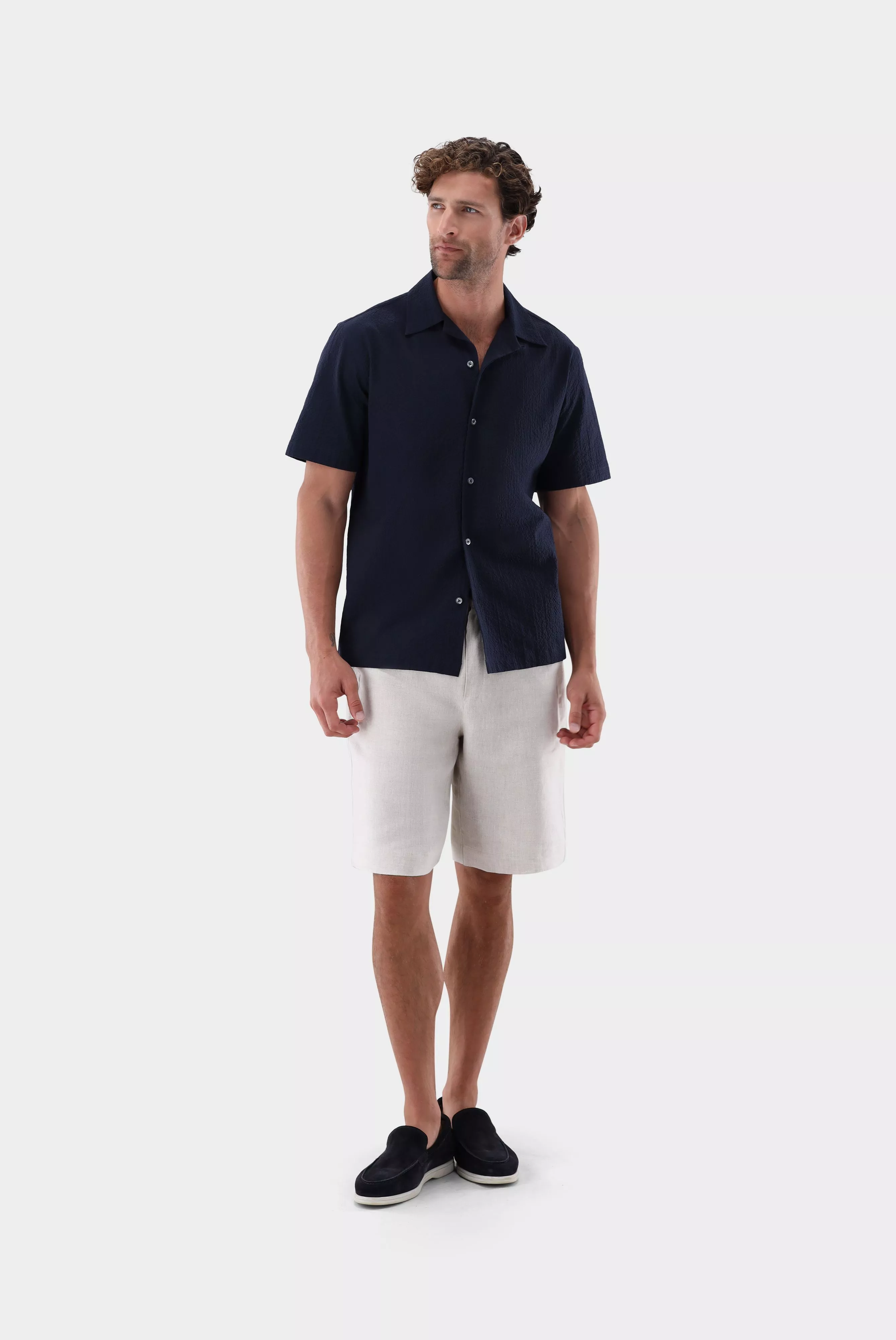 van Laack СОРОЧКА RIDU S
 цвет темно-синий ,photo 5