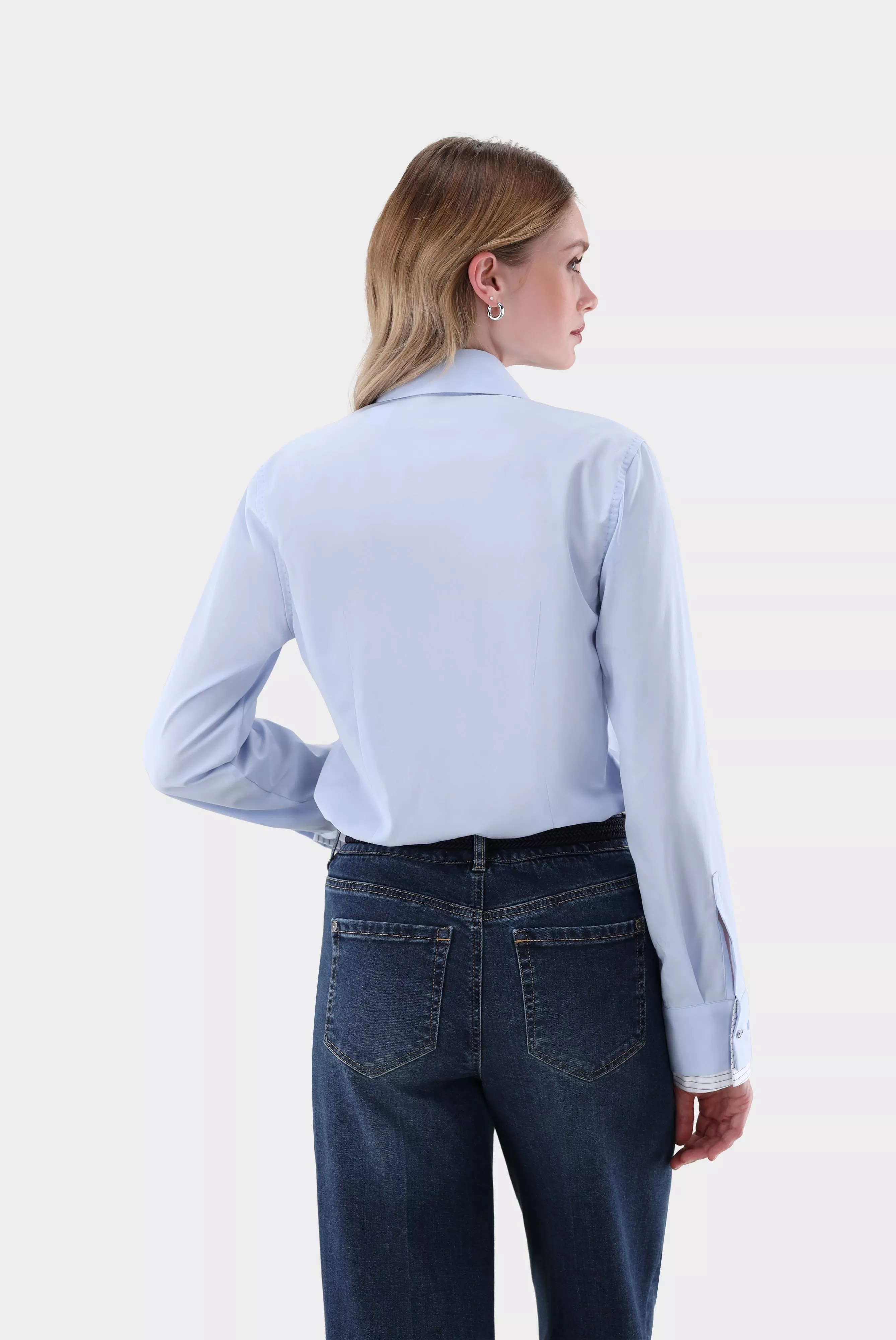 van Laack БЛУЗКА DAHEE FSVKN
 цвет голубой ,photo 6