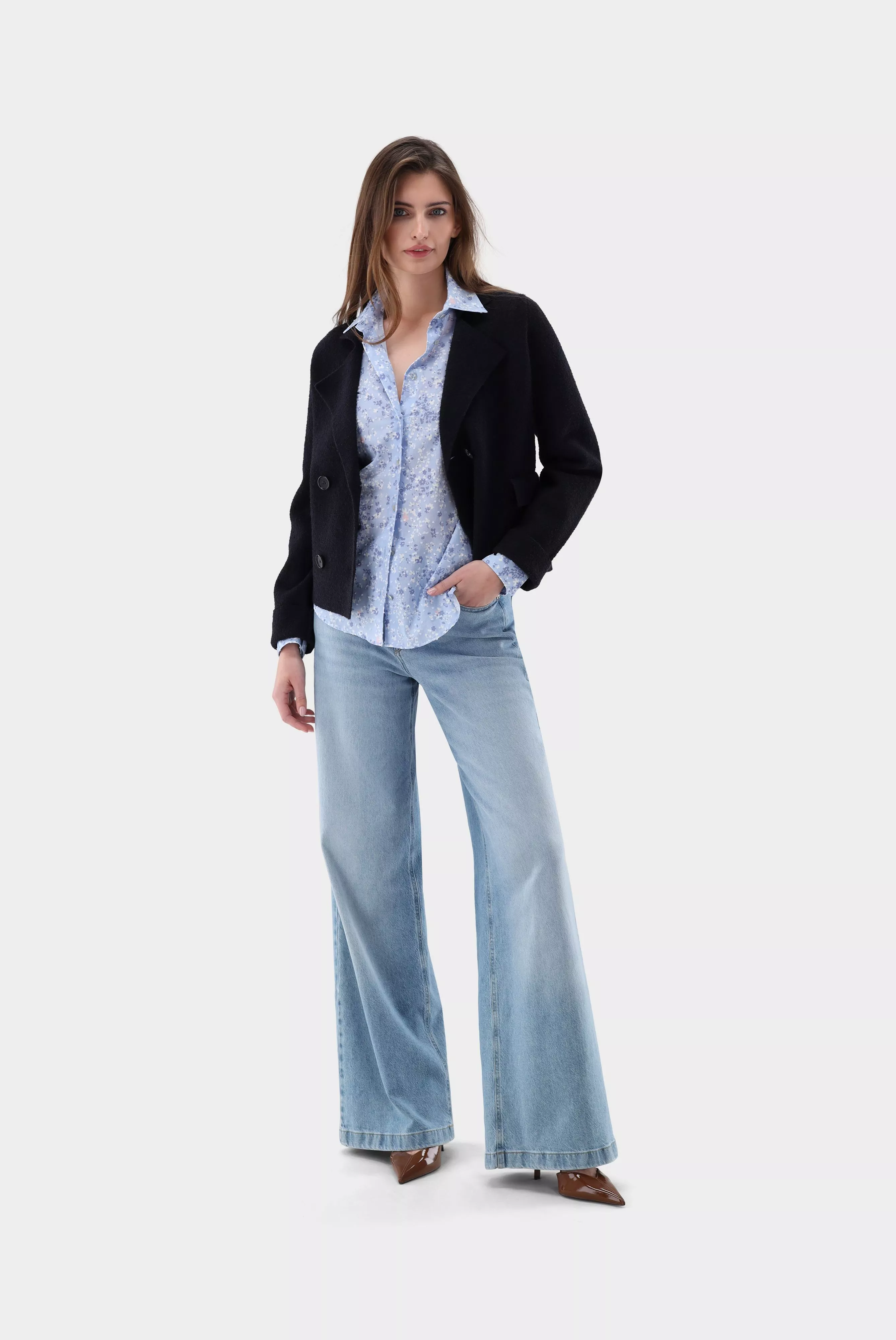 van Laack БЛУЗКА CELLYA KN
 цвет голубой ,photo 6