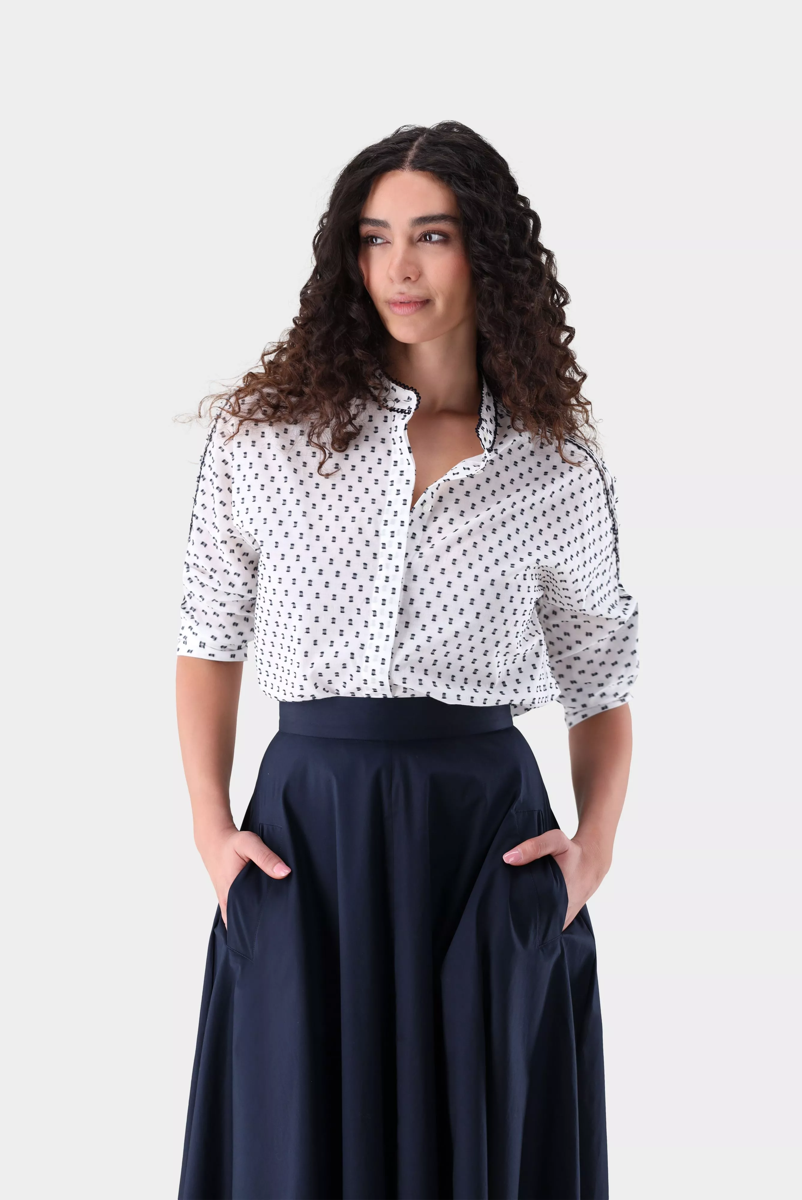 van Laack БЛУЗКА LULES PB
 цвет бежевый ,photo 1