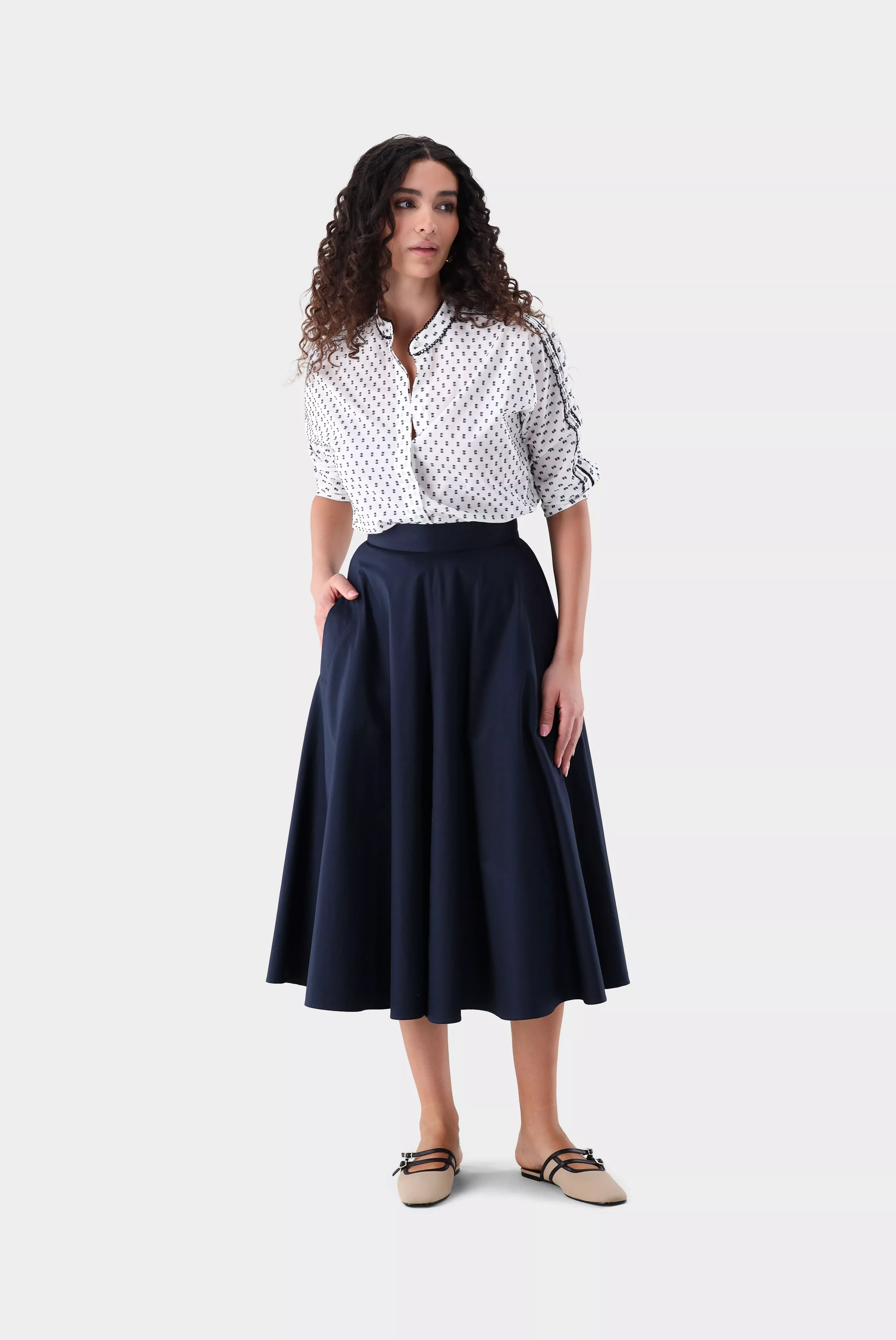 van Laack БЛУЗКА LULES PB
 цвет бежевый ,photo 5