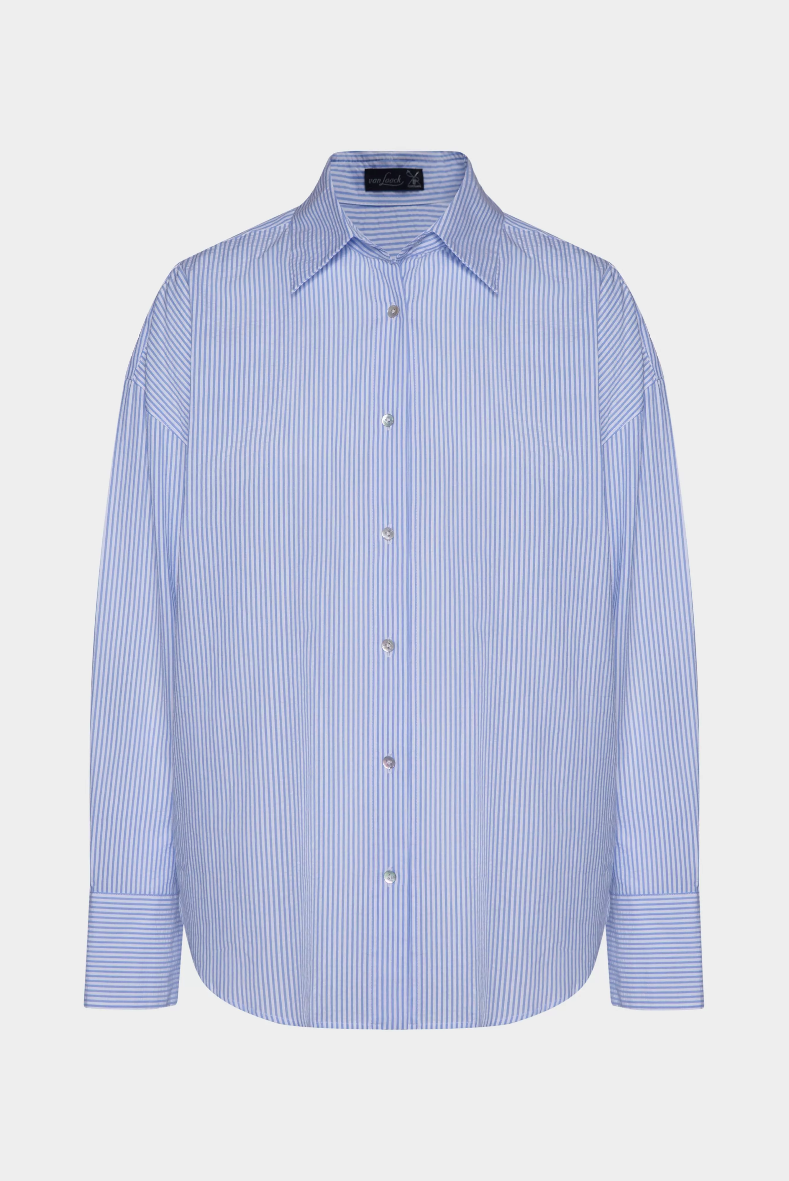 van Laack БЛУЗКА BESNA KN
 цвет голубой ,photo 1