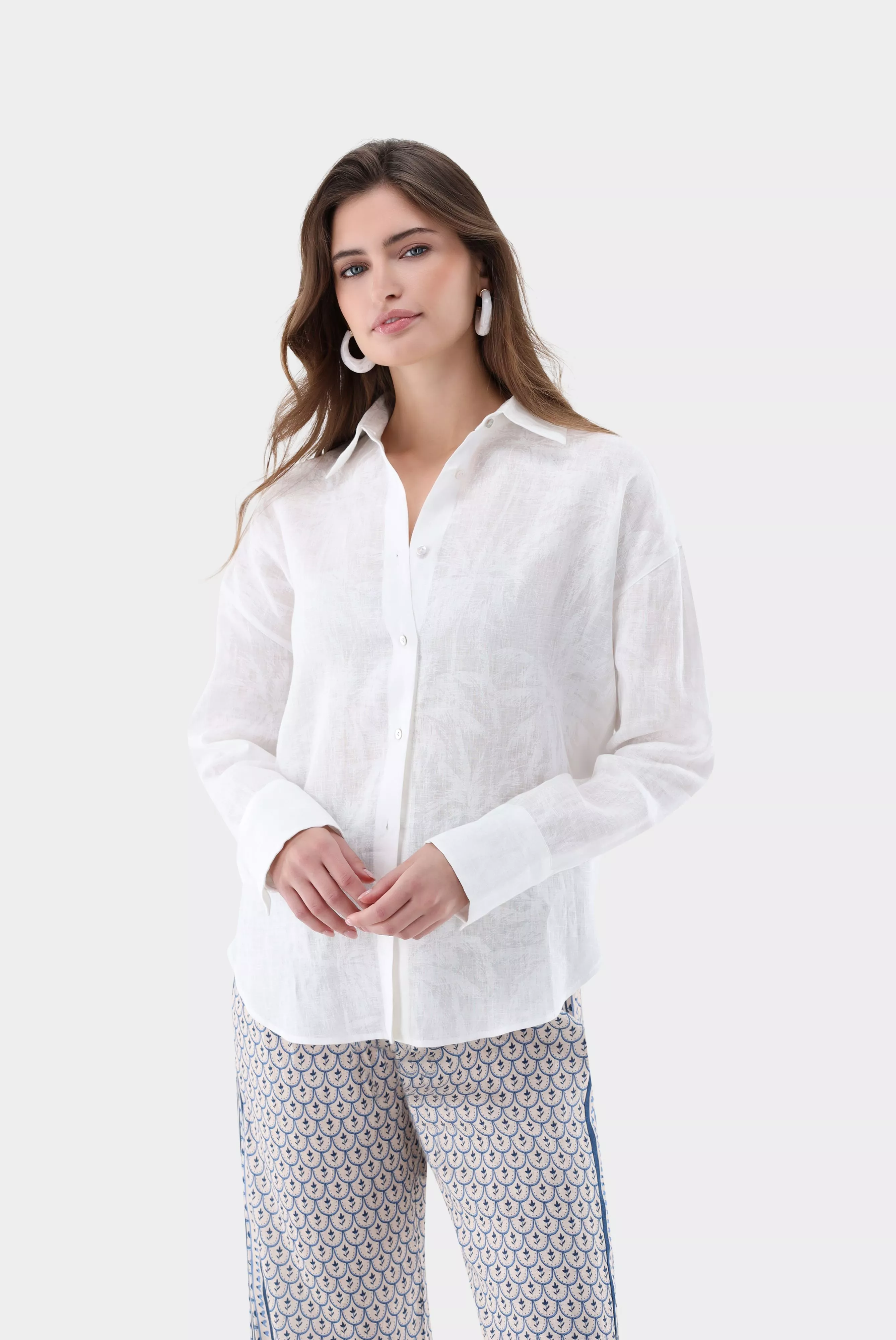 van Laack БЛУЗКА BESNA SVKN
 цвет белый ,photo 1