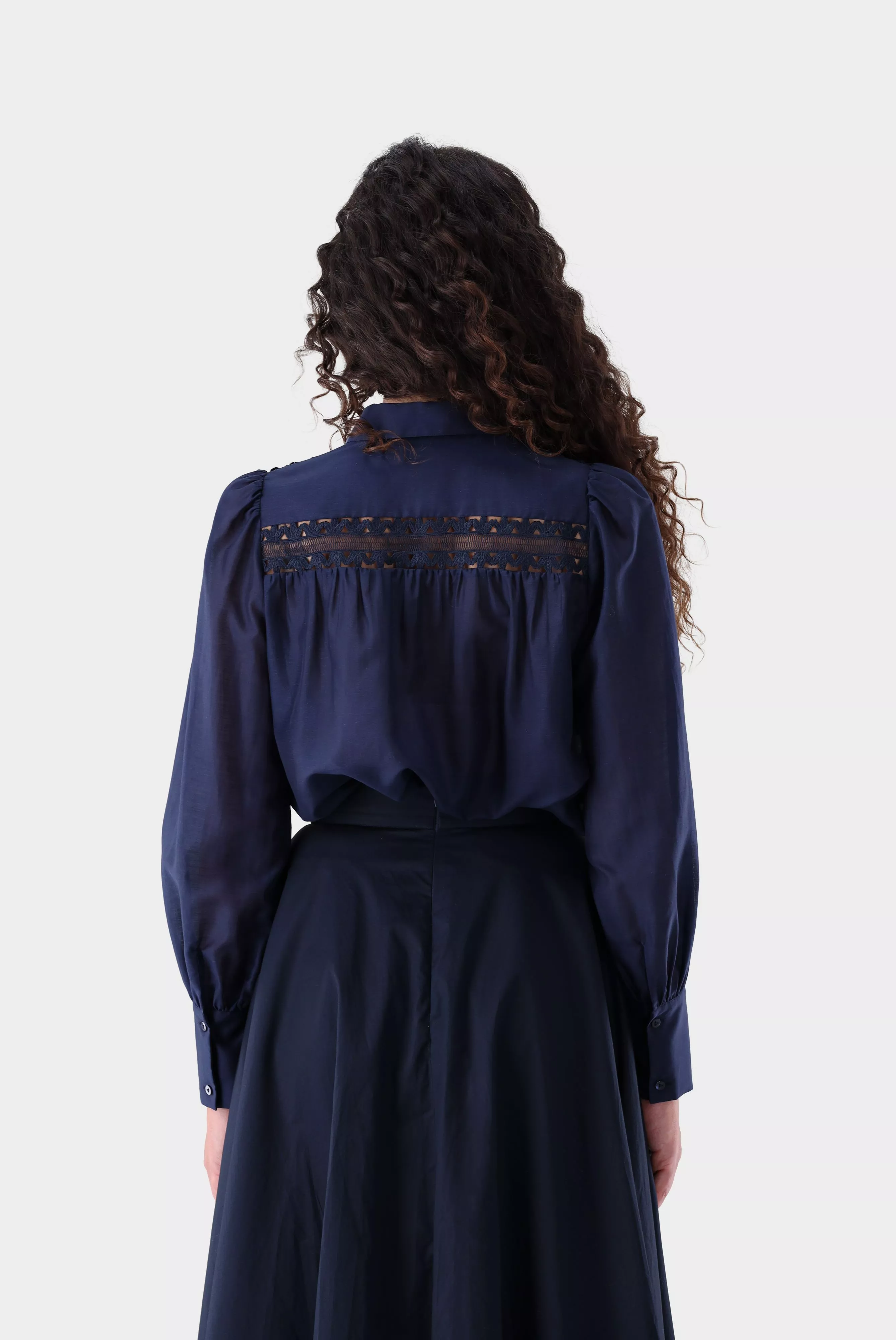 van Laack БЛУЗКА ALWIA PB
 цвет синий ,photo 7