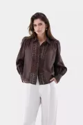 БЛУЗКА ALWIA PB
 цвет коричневый